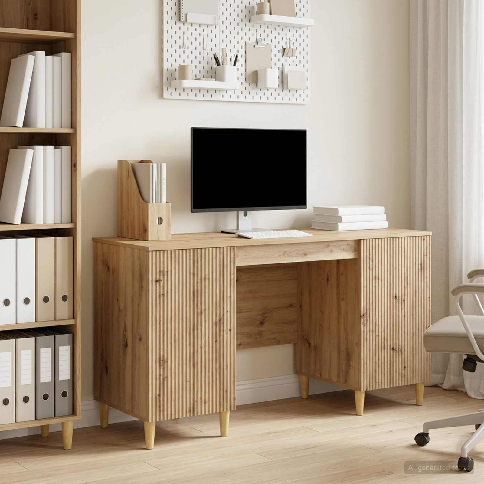 Bureau Artisanaal eiken 142,5 x 50 x 75 cm Bewerkt hout