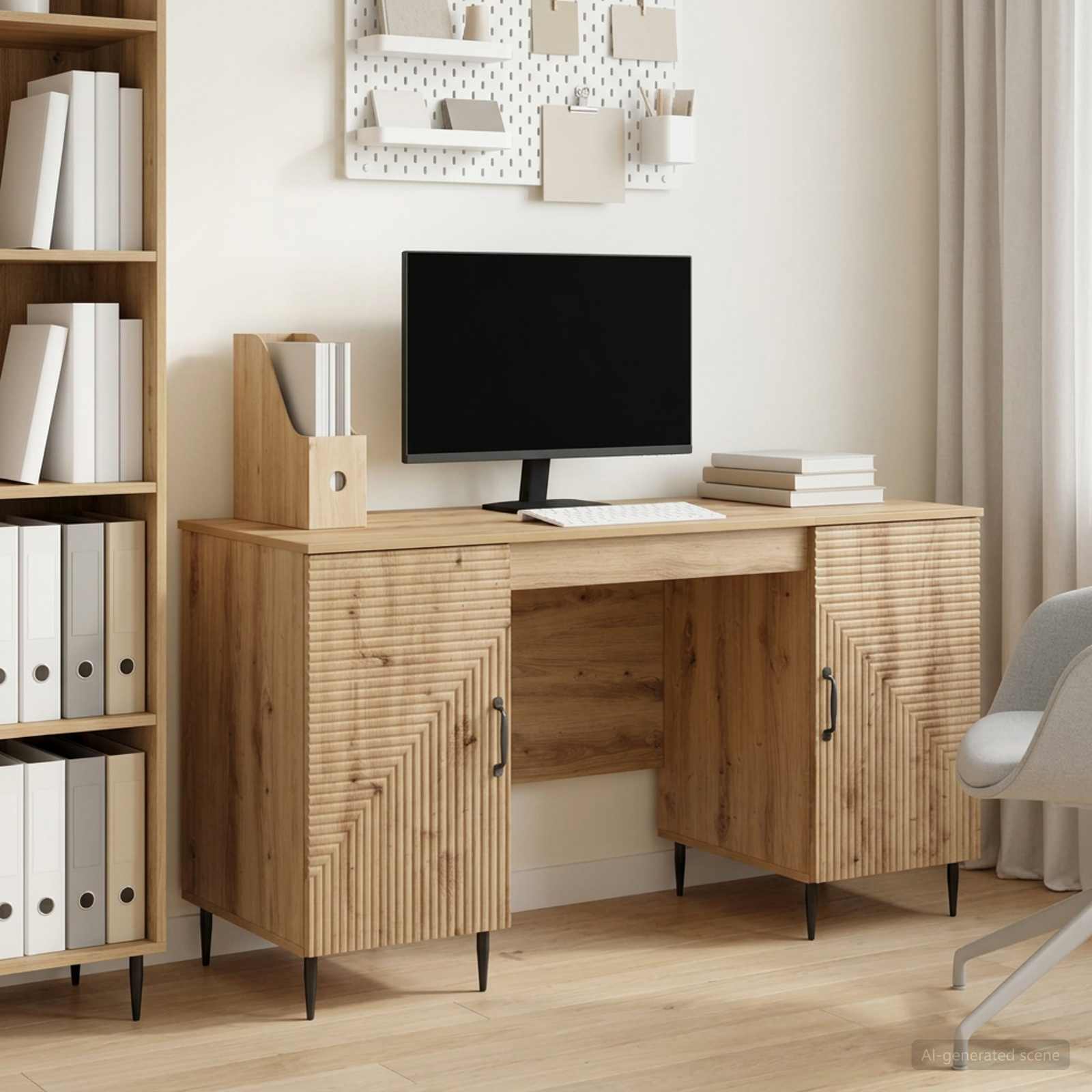 Bureau Artisanaal eiken 142,5 x 50 x 75 cm Bewerkt hout