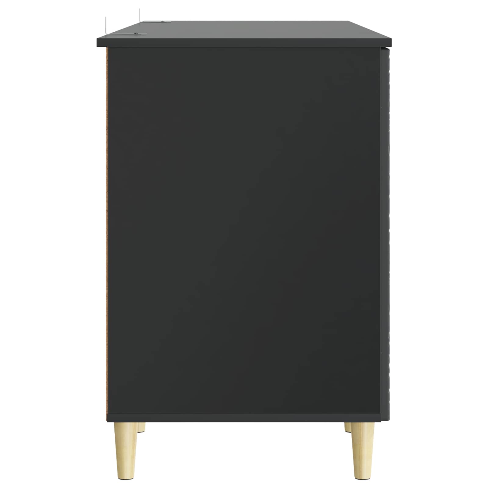 Bureau Zwart Bewerkt hout 142,5 x 50 x 75 cm – afbeelding 5