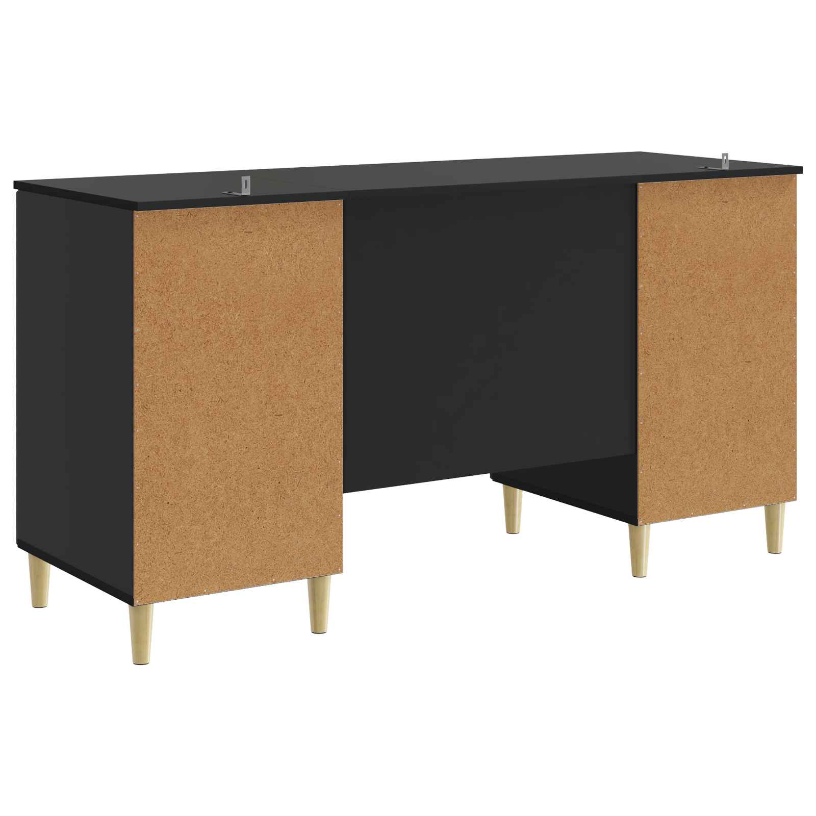 Bureau Zwart Bewerkt hout 142,5 x 50 x 75 cm – afbeelding 6