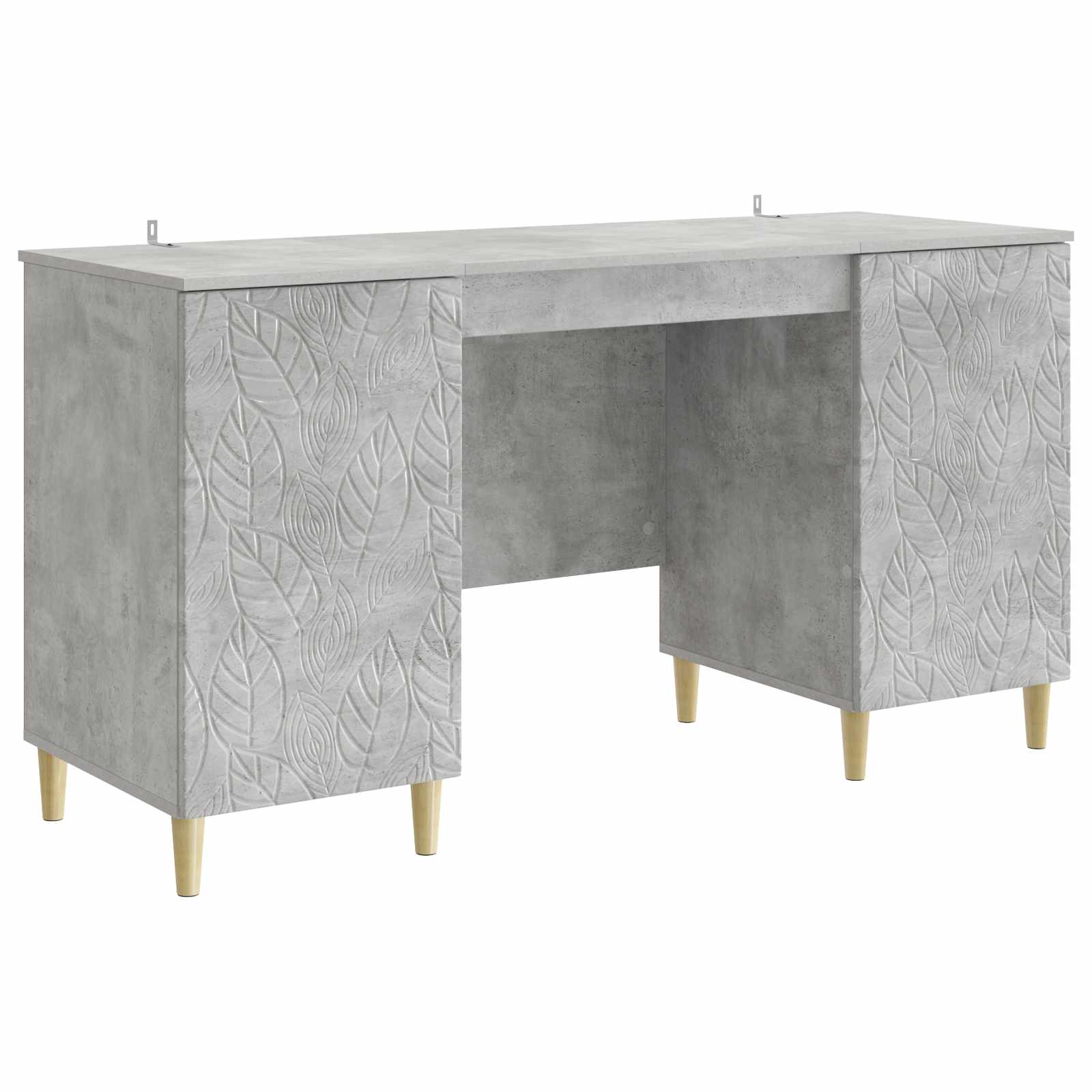 Bureau Betongrijs Bewerkt hout 142,5 x 50 x 75 cm – afbeelding 2