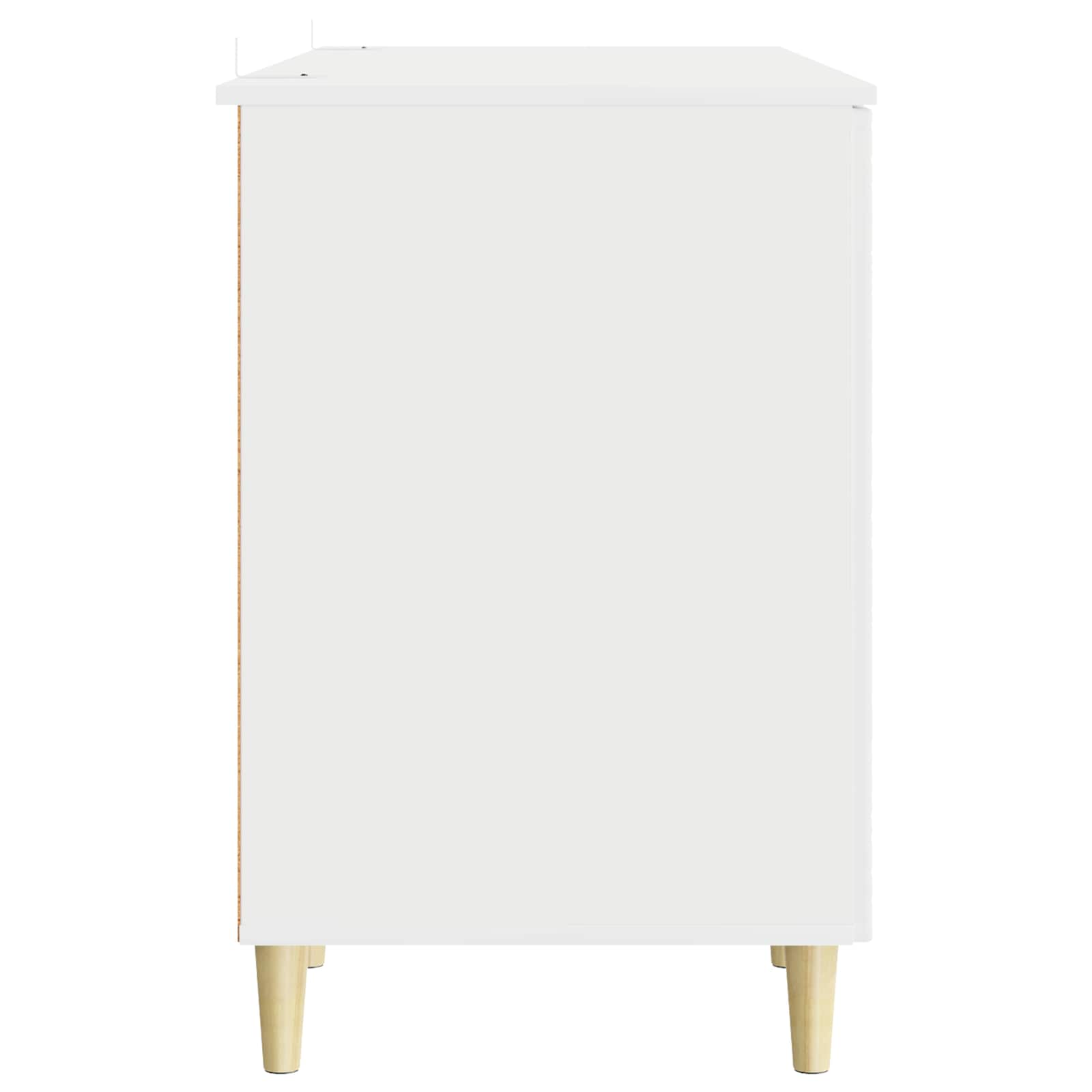 Bureau Hoogglans Wit Bewerkt hout 142,5 x 50 x 75 cm – afbeelding 5