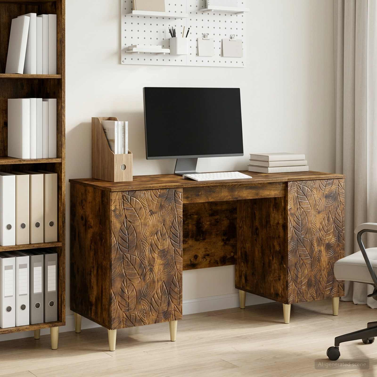 Bureau Gerookt eiken Bewerkt hout 142,5 x 50 x 75 cm