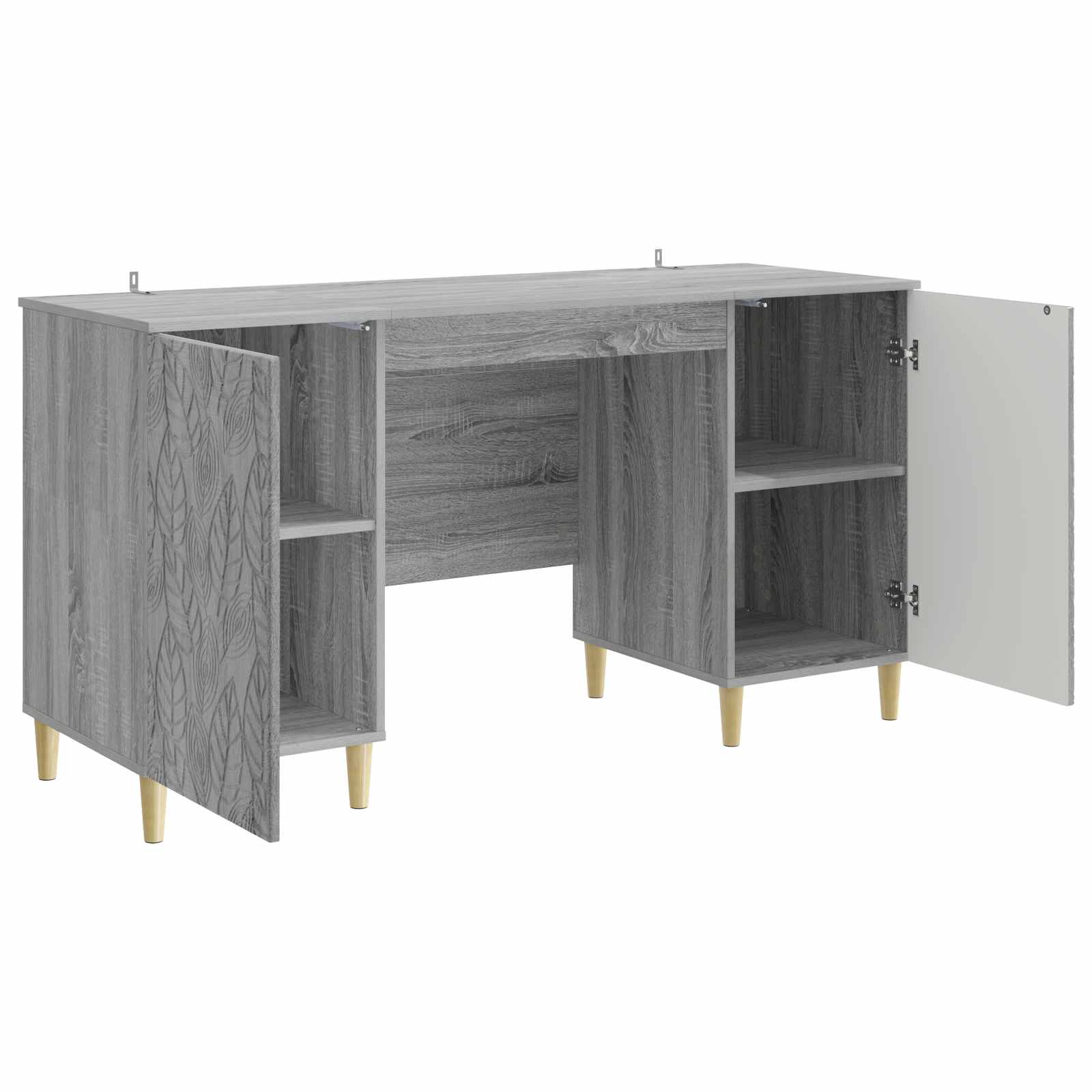 Bureau Grijs Sonoma Bewerkt hout 142,5 x 50 x 75 cm – afbeelding 3