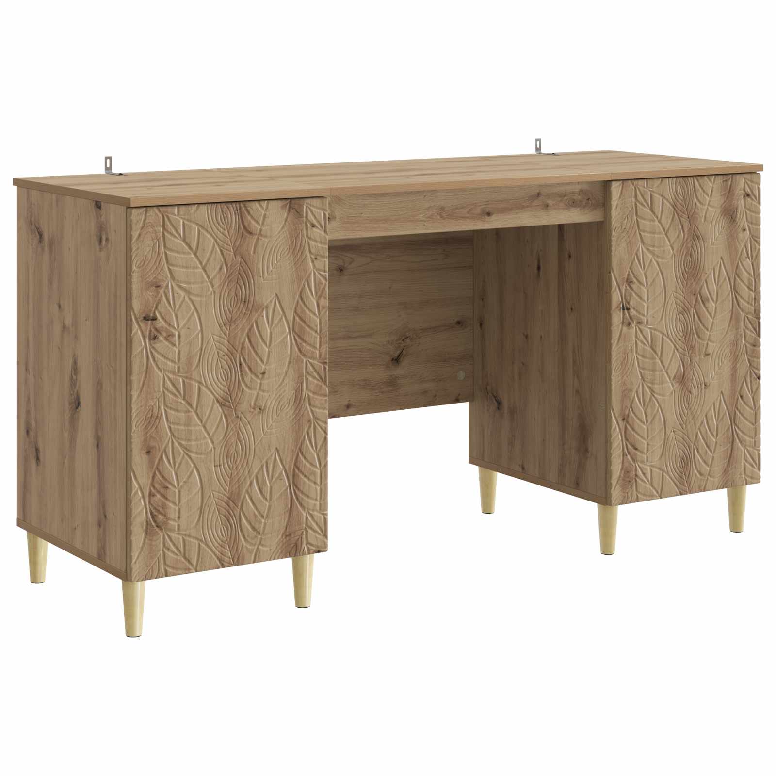 Bureau Artisanaal eiken Bewerkt hout 142,5 x 50 x 75 cm – afbeelding 2