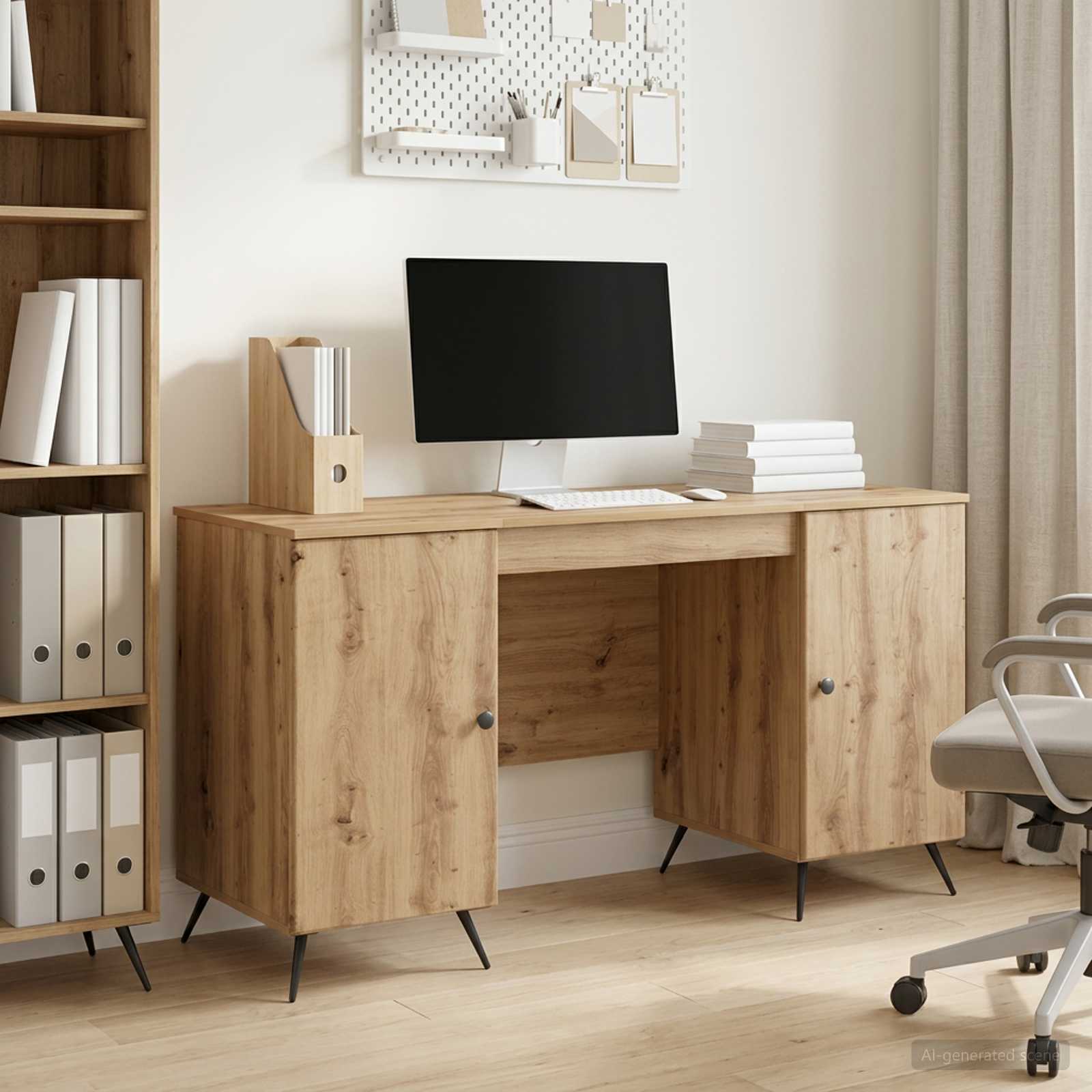 Bureau Artisanaal eiken 142,5 x 50 x 75 cm Bewerkt hout