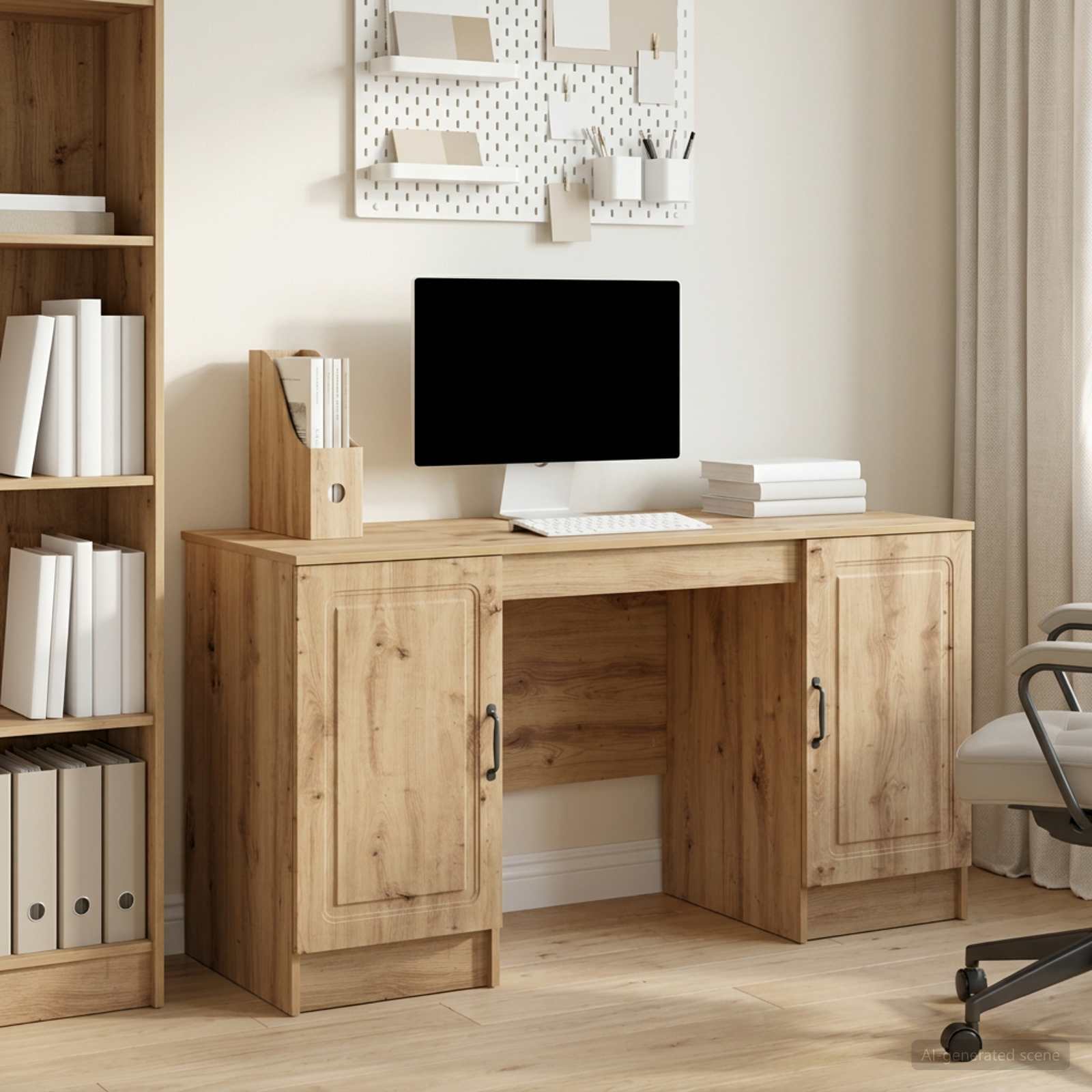 Bureau Artisanaal eiken 142,5 x 50 x 75 cm Bewerkt hout