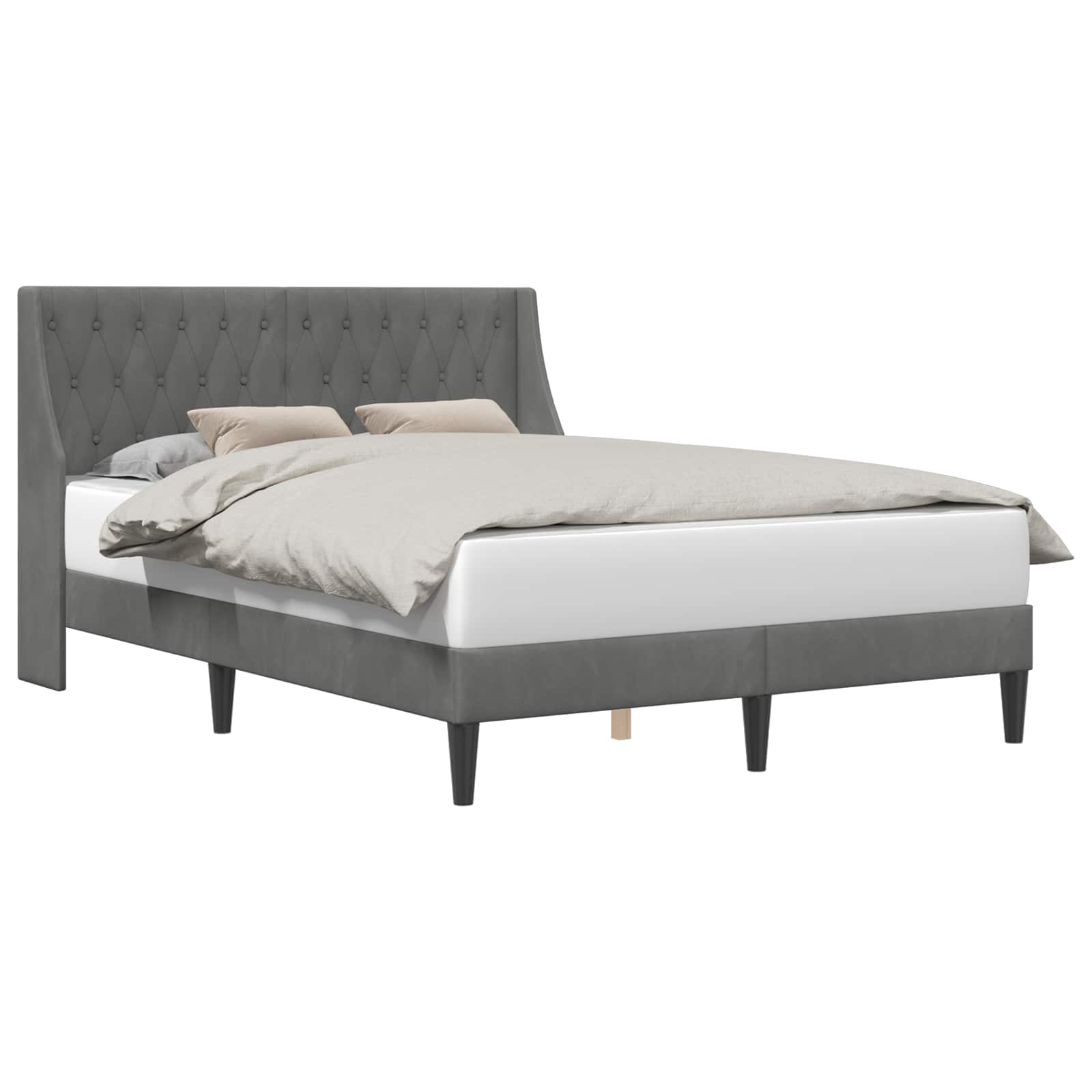 Bedframe met hoofdeinde Donkergrijs Fluweel – afbeelding 2