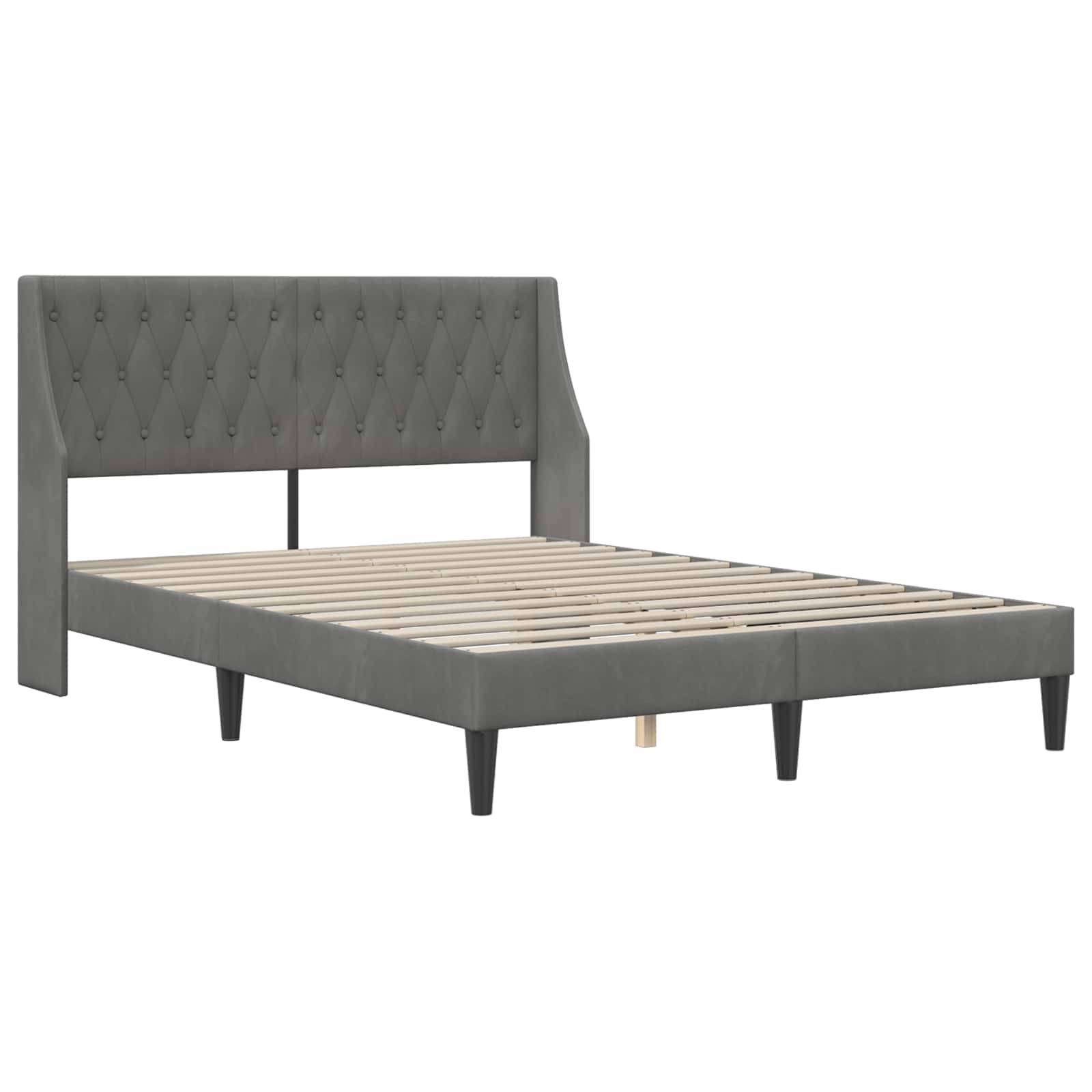 Bedframe met hoofdeinde Donkergrijs Fluweel – afbeelding 3
