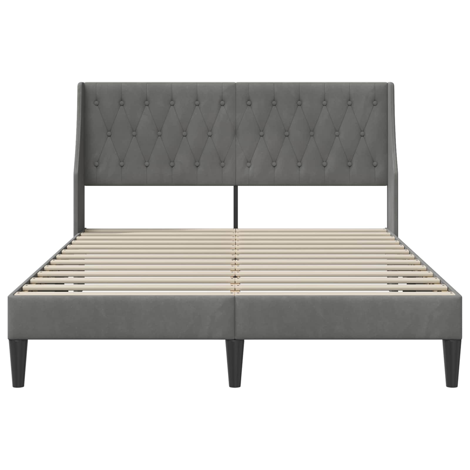Bedframe met hoofdeinde Donkergrijs Fluweel – afbeelding 4
