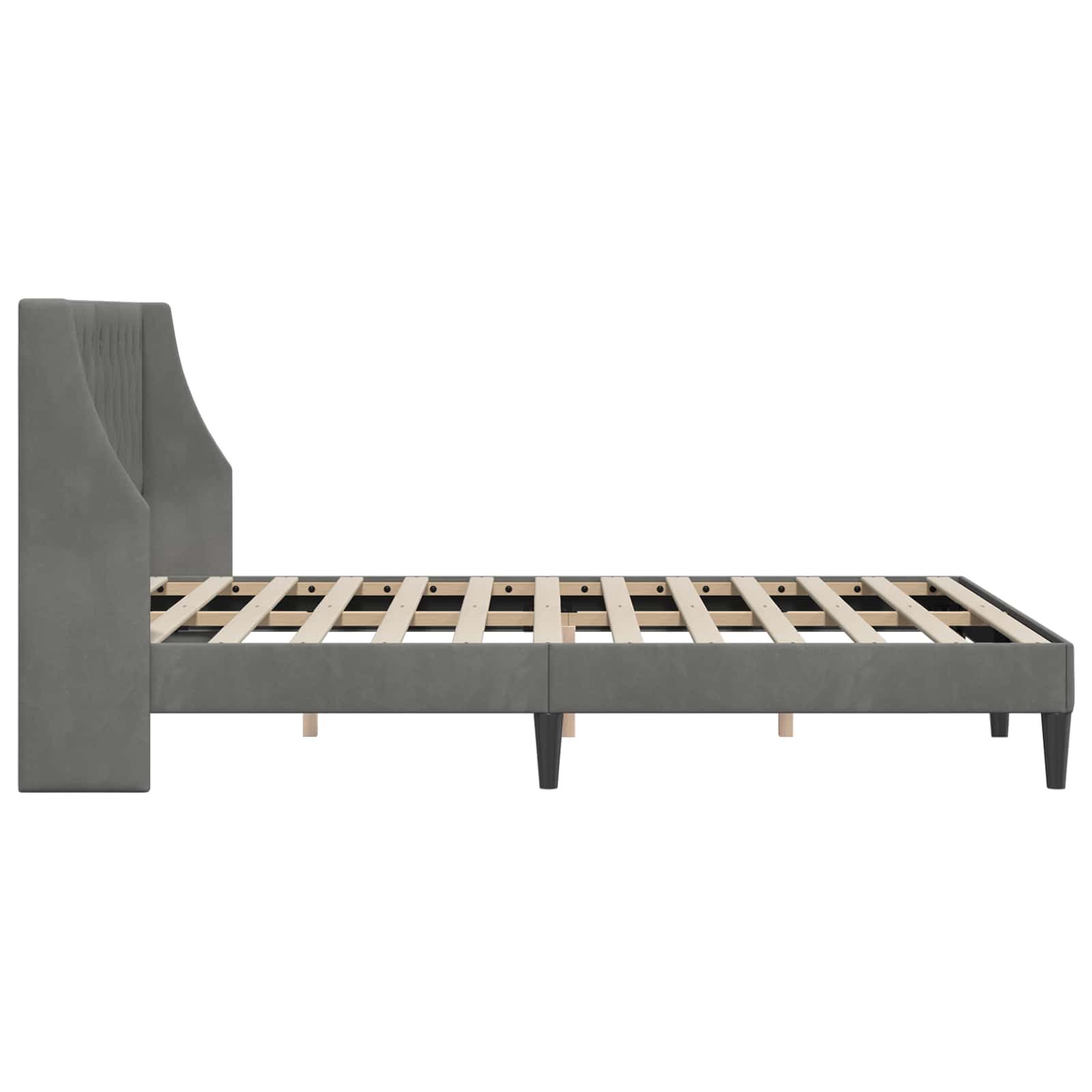 Bedframe met hoofdeinde Donkergrijs Fluweel – afbeelding 5