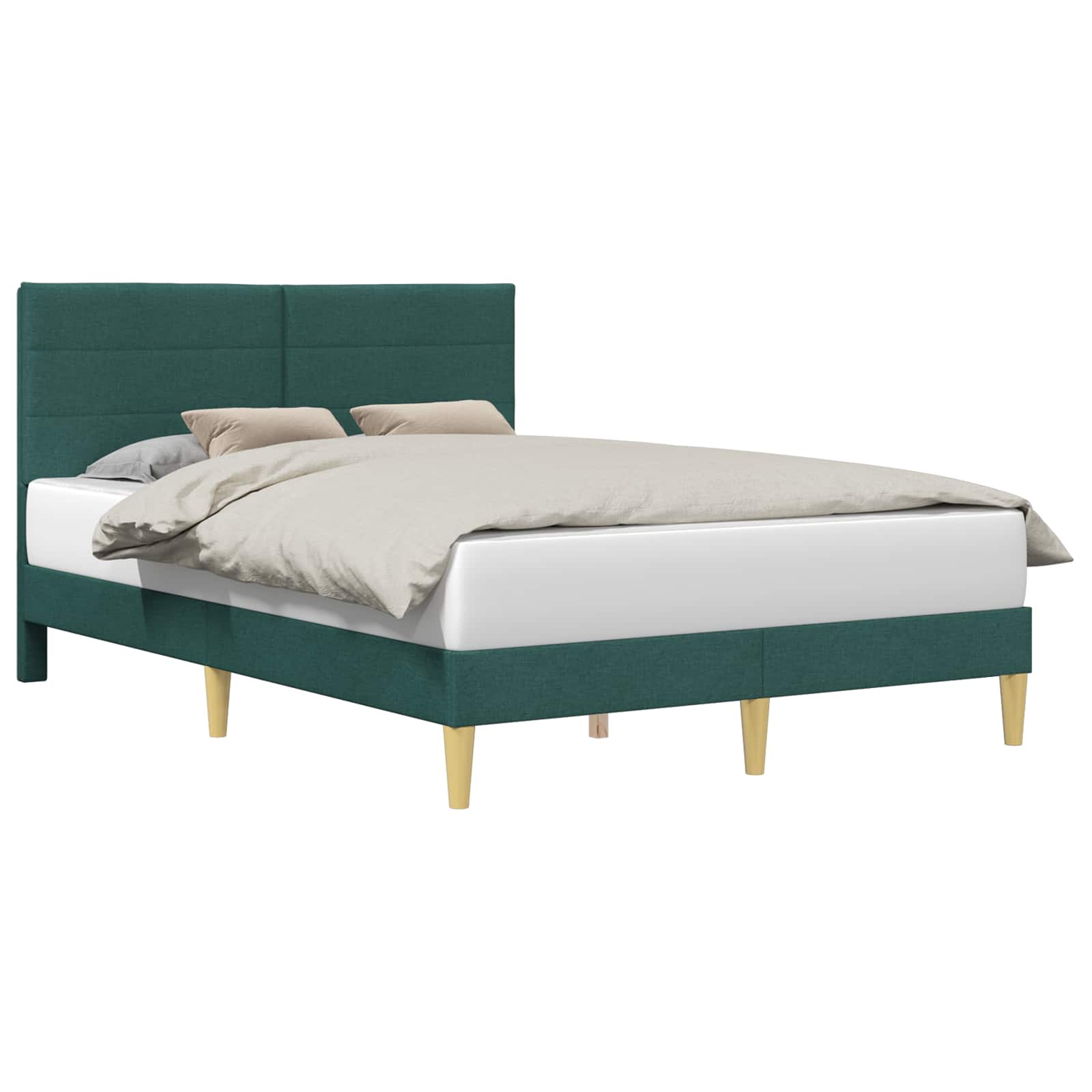 Bedframe met hoofdeinde Donkergrijs Stof – afbeelding 2