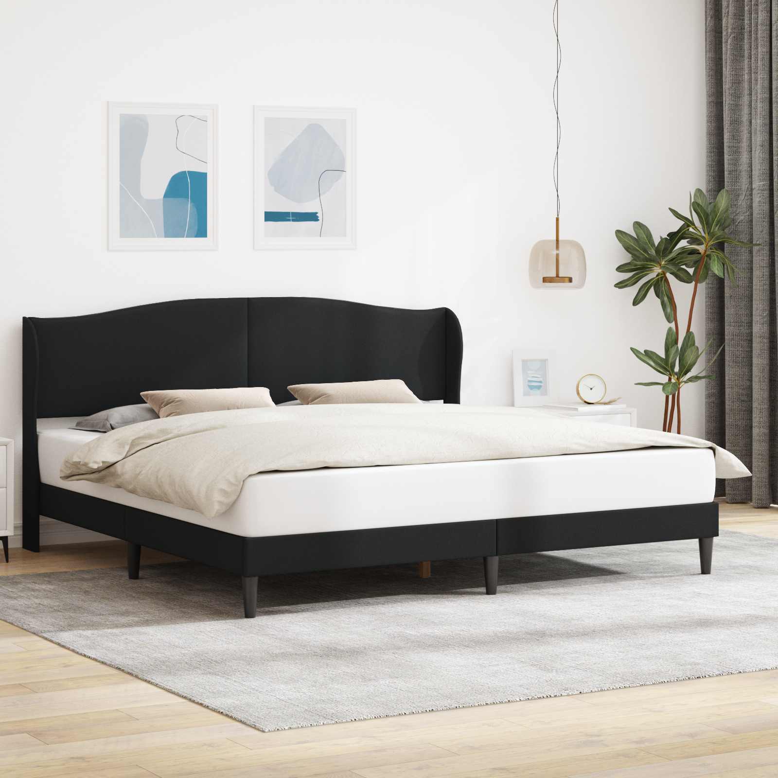 Bedframe met hoofdeinde Zwart 180 x 200 cm Kunstleer