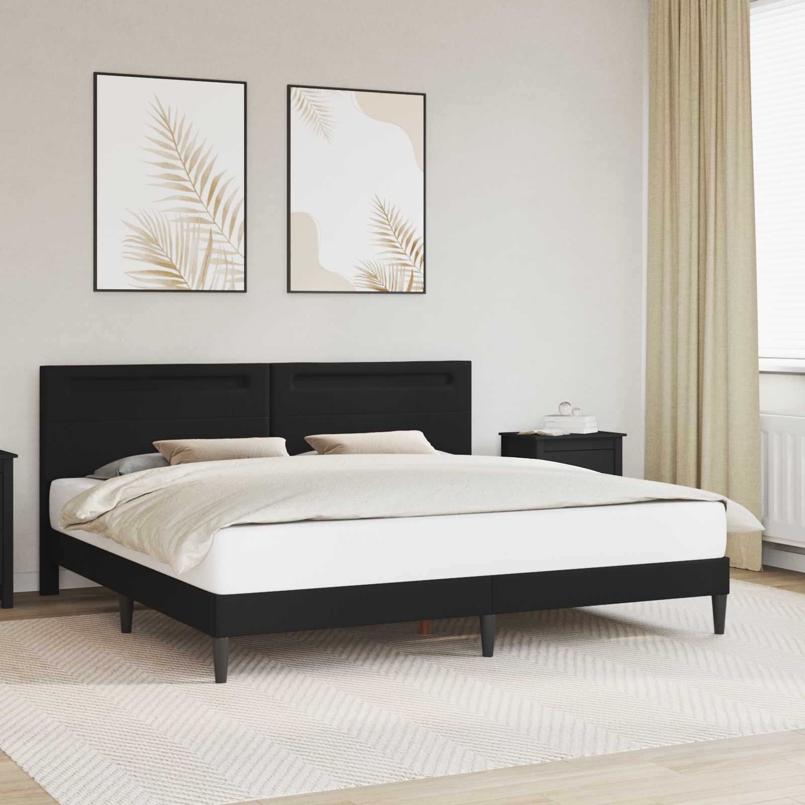 Bedframe Zwart 180 x 200 cm Kunstleer