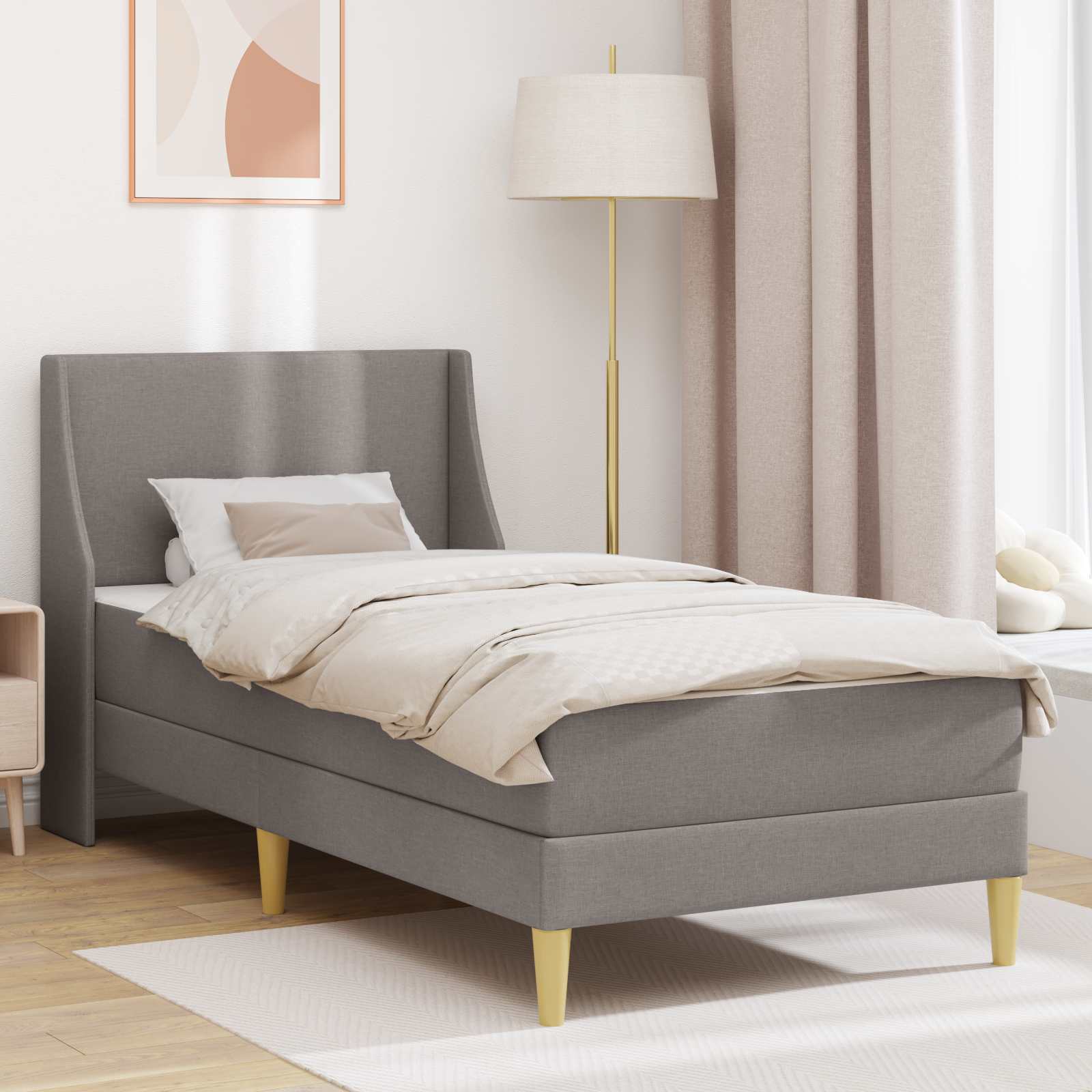 Bedframe met matras met hoofdeinde Polyester