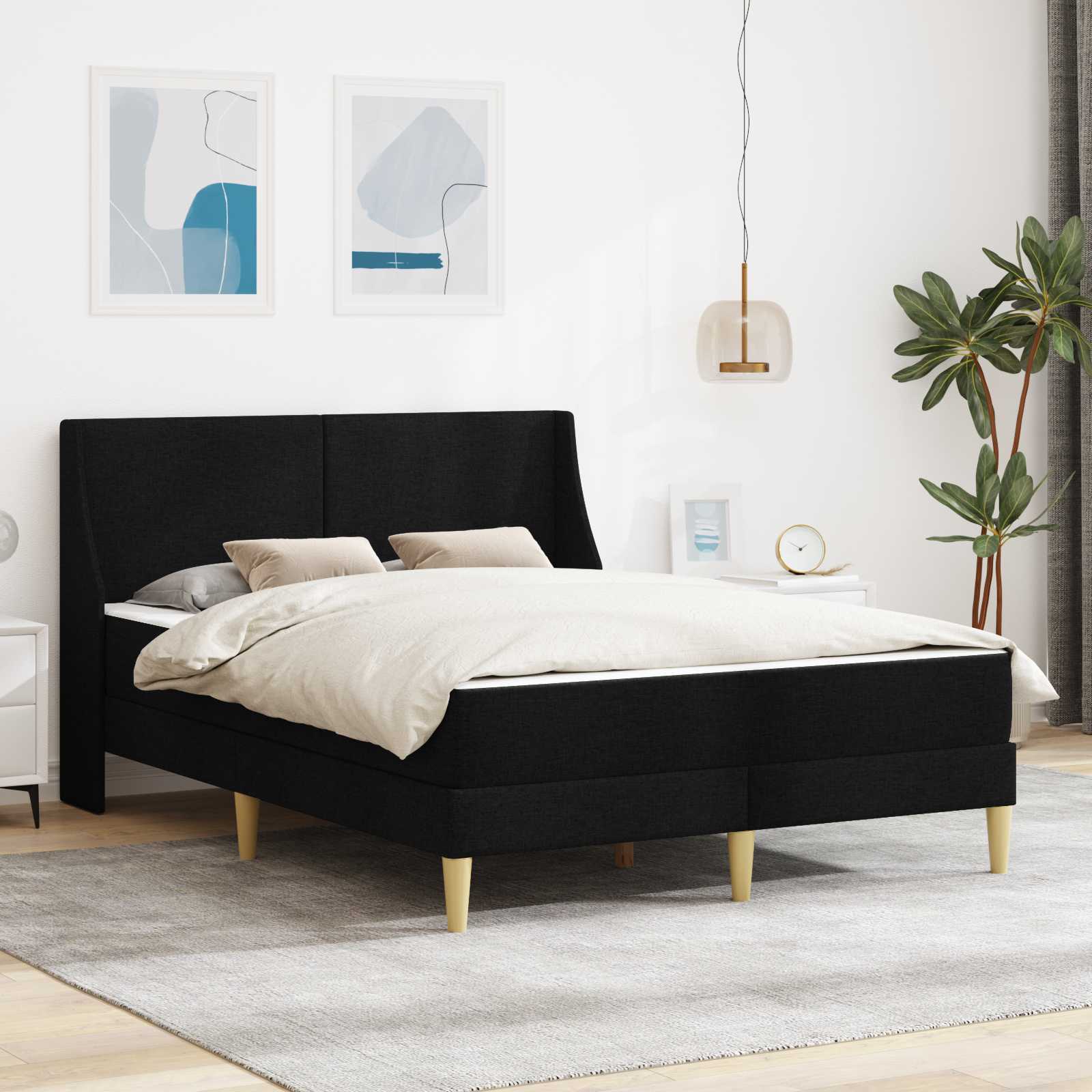 Bedframe met matras met hoofdeinde Polyester