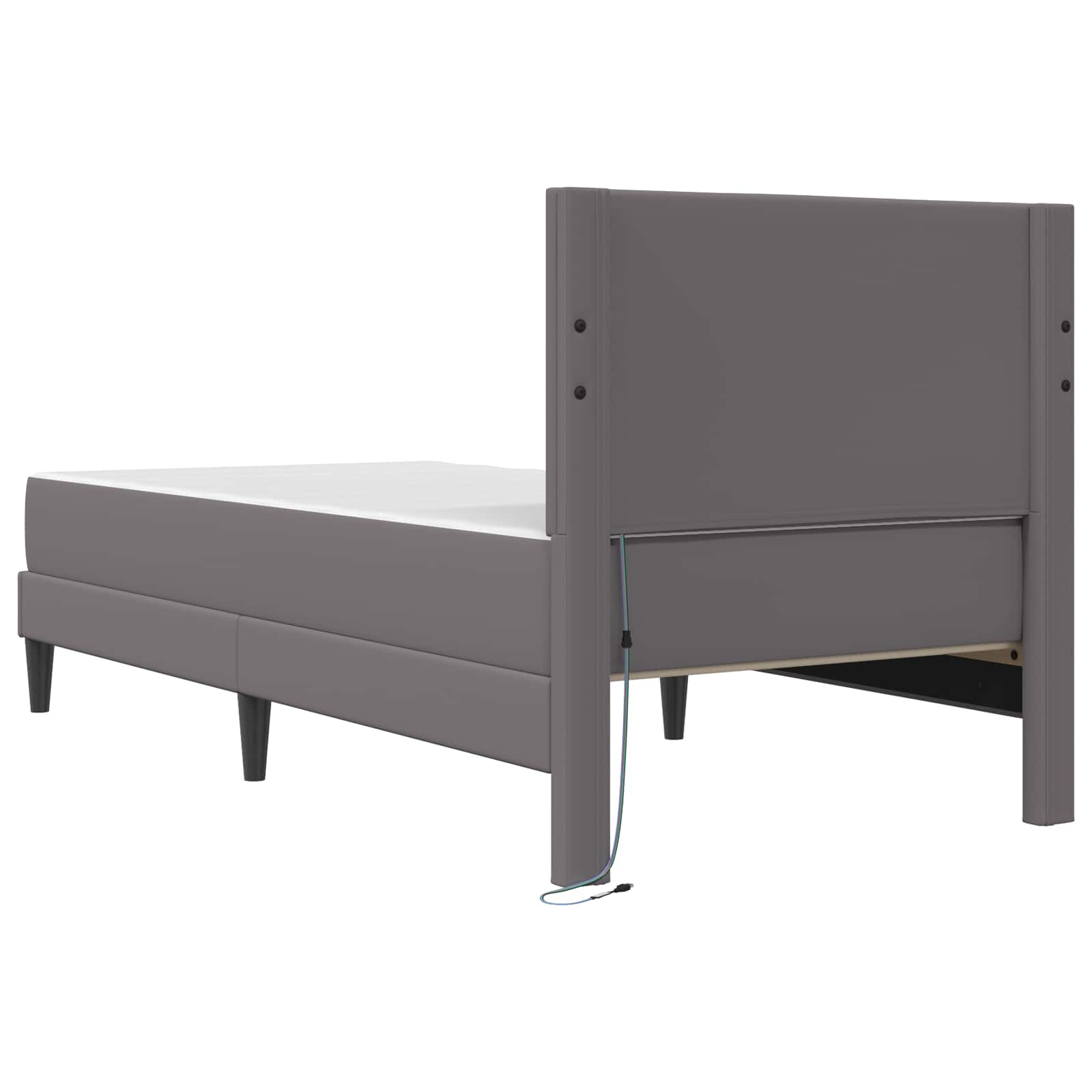 Bedframe met LED-stripverlichting met hoofdeinde Kunstleer – afbeelding 10
