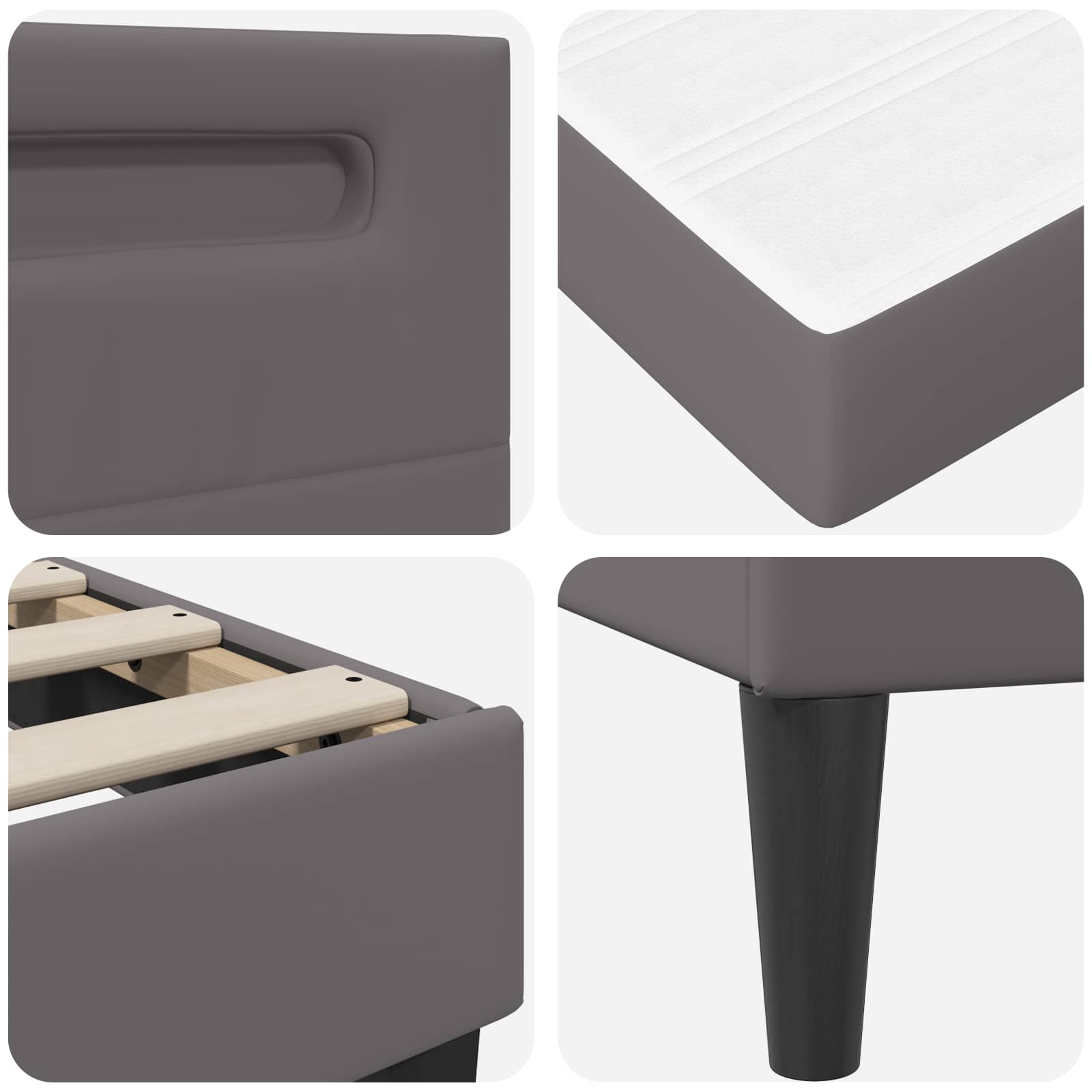Bedframe met LED-stripverlichting met hoofdeinde Kunstleer – afbeelding 11