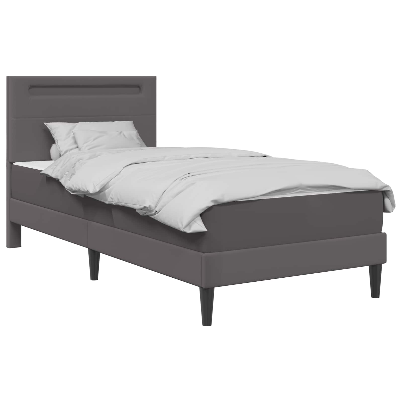 Bedframe met LED-stripverlichting met hoofdeinde Kunstleer – afbeelding 3