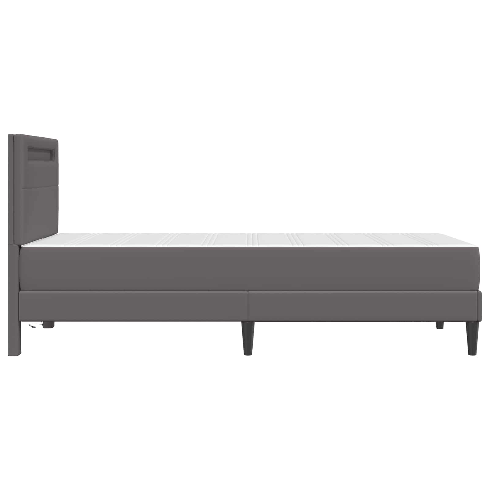 Bedframe met LED-stripverlichting met hoofdeinde Kunstleer – afbeelding 9