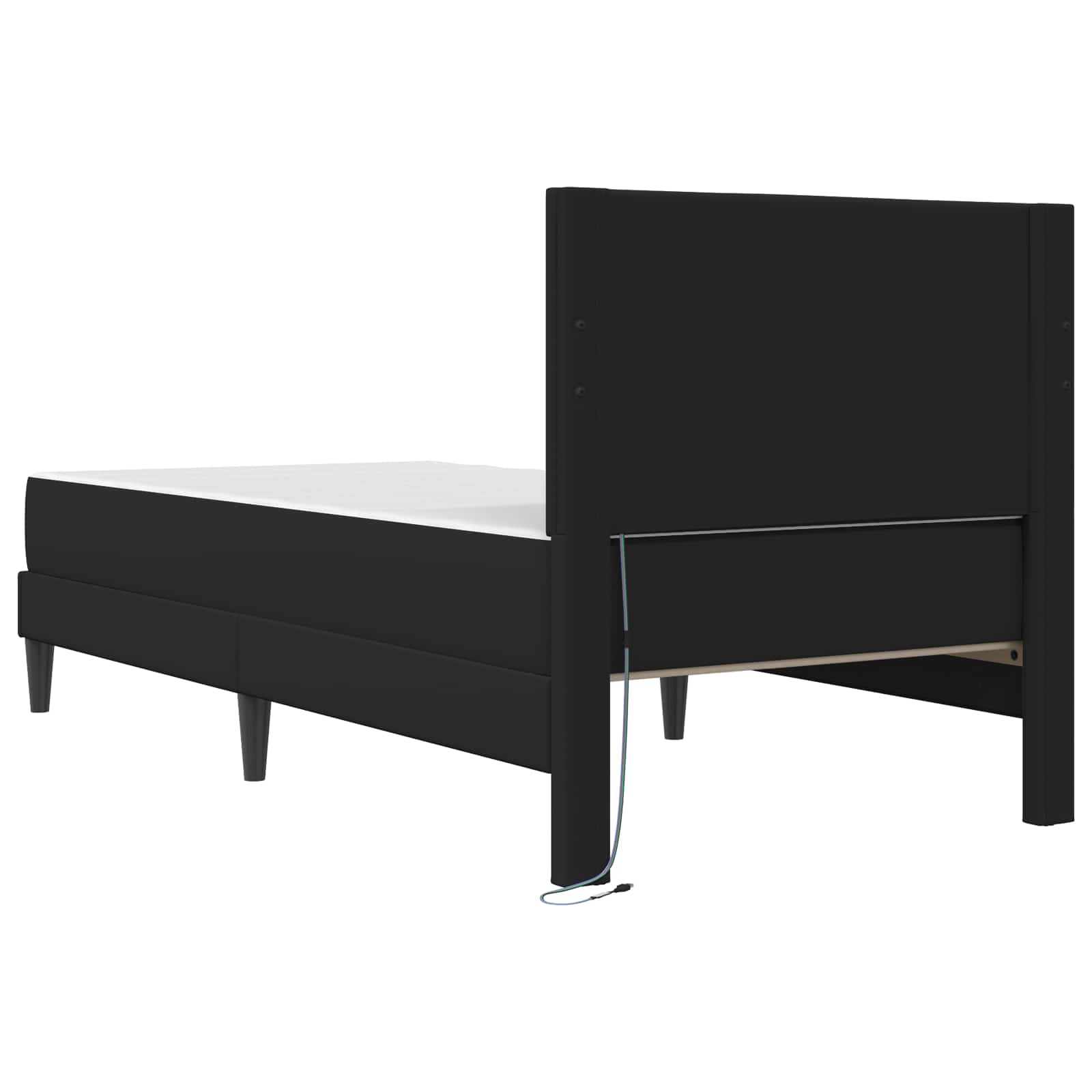 Bedframe met LED-stripverlichting met hoofdeinde Kunstleer – afbeelding 10