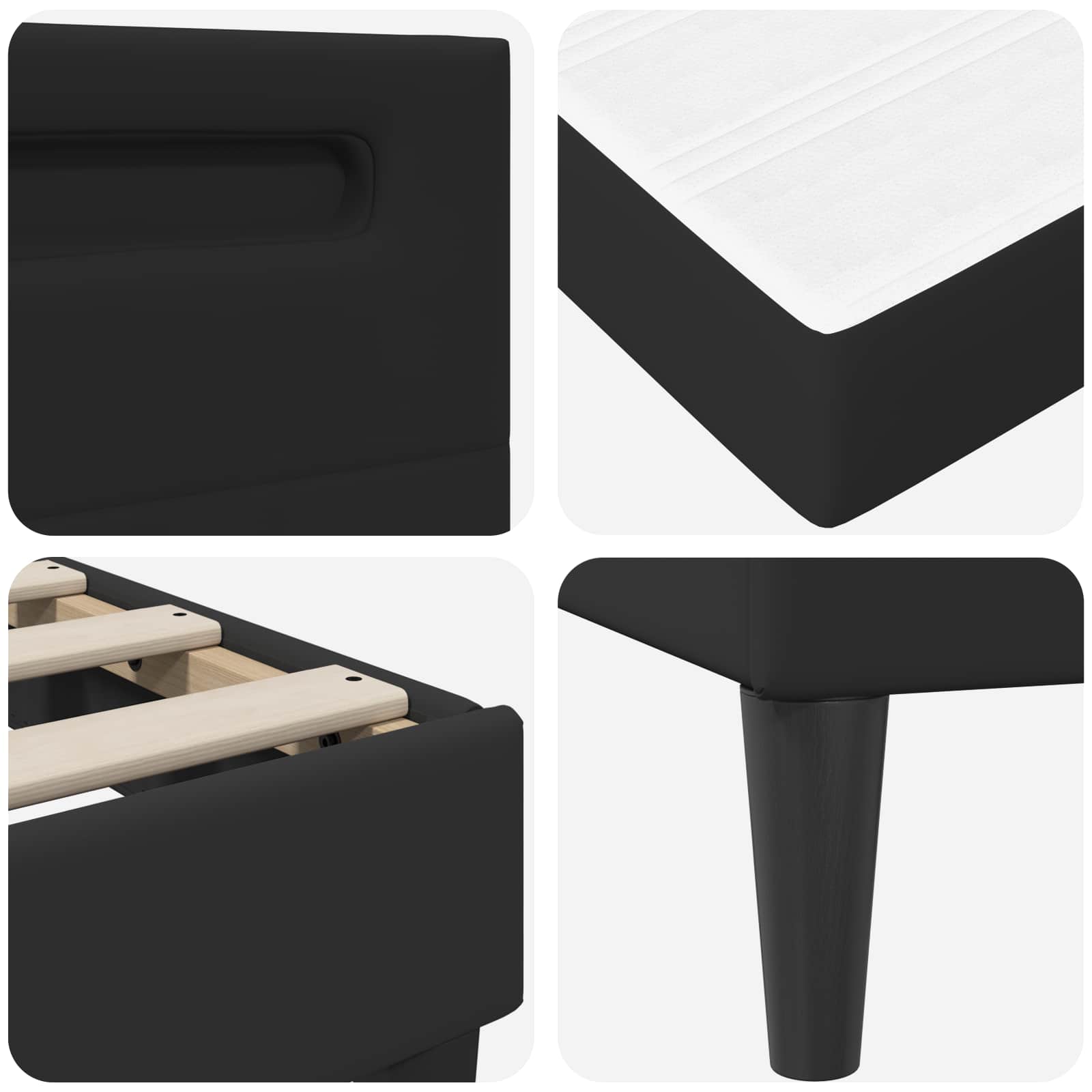 Bedframe met LED-stripverlichting met hoofdeinde Kunstleer – afbeelding 11