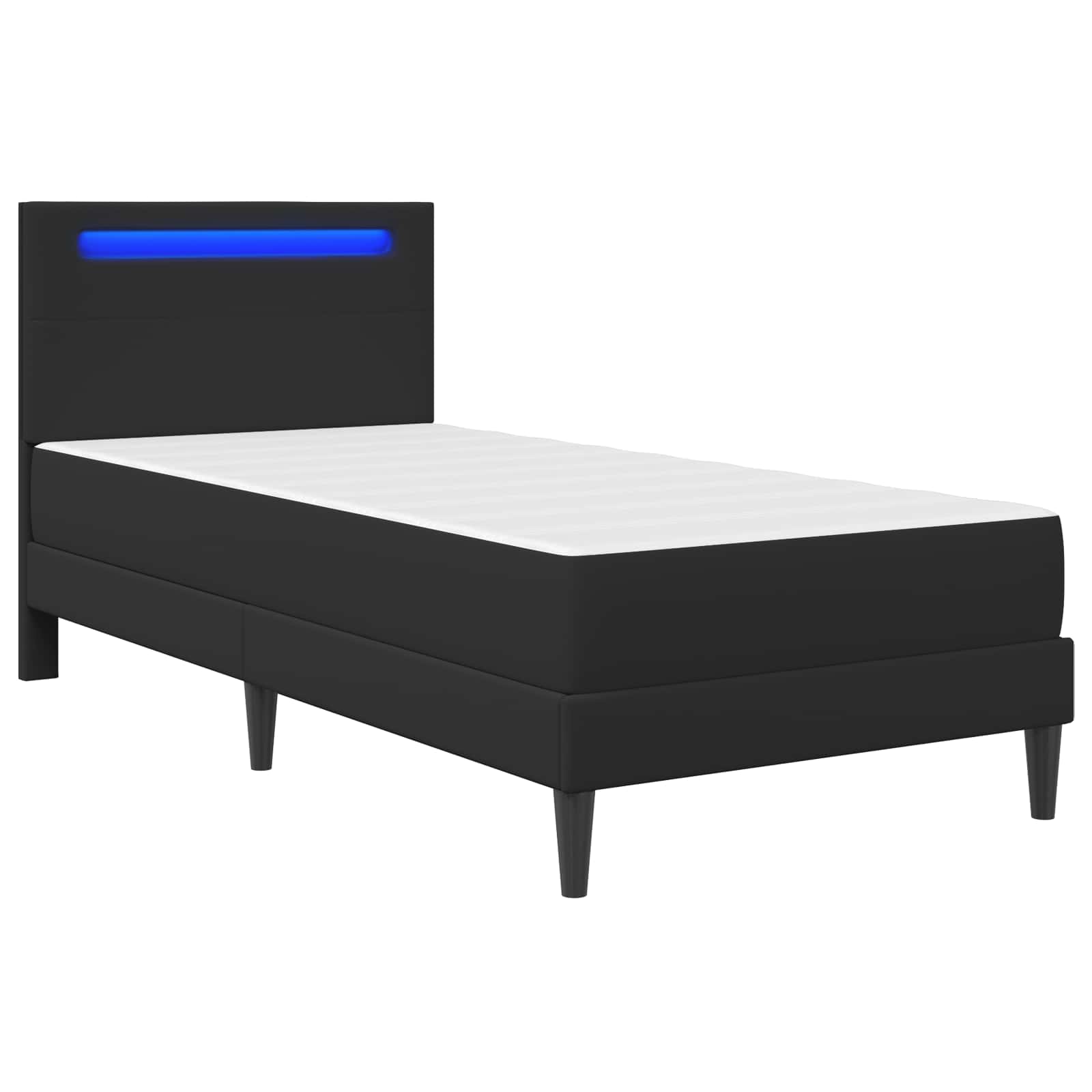 Bedframe met LED-stripverlichting met hoofdeinde Kunstleer – afbeelding 5
