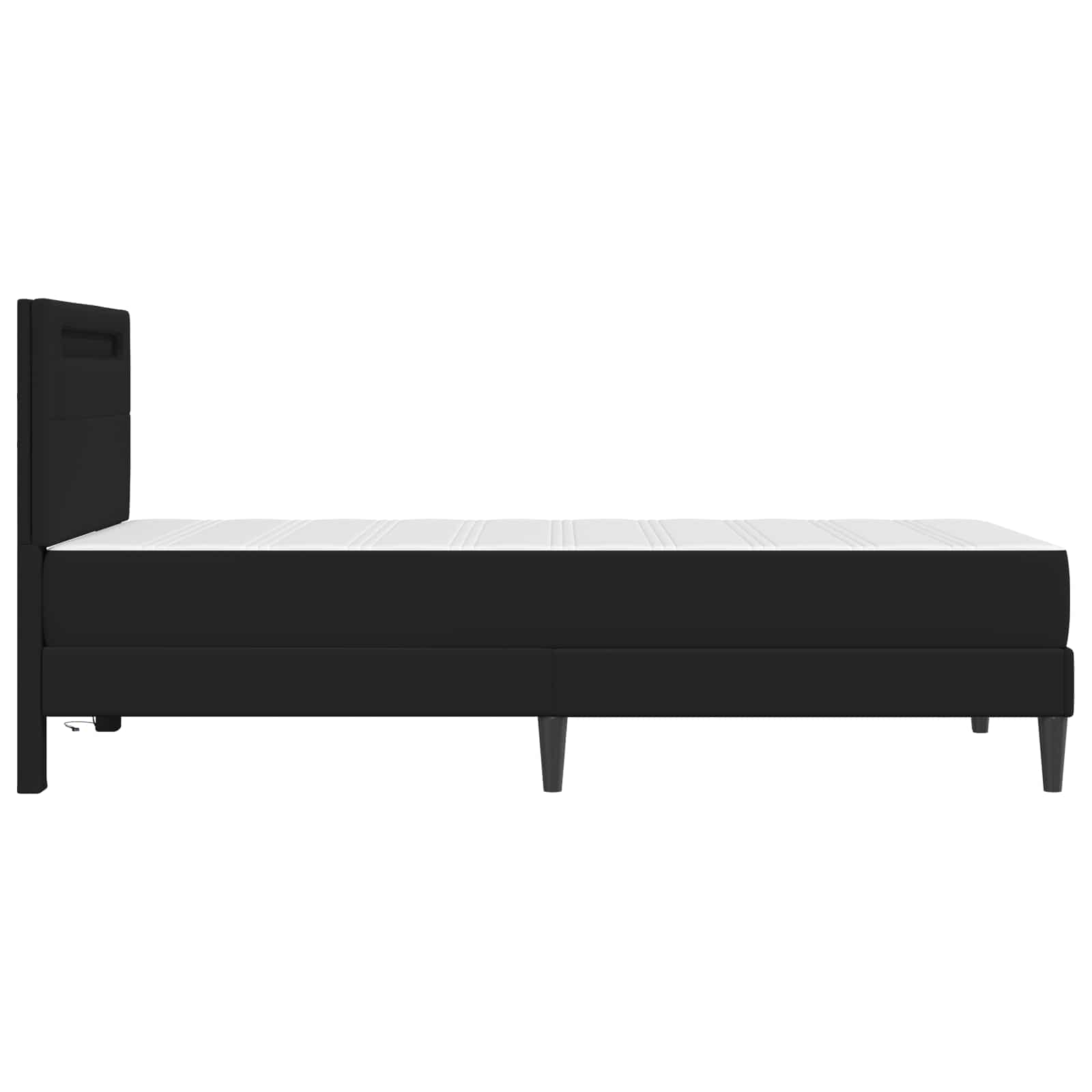 Bedframe met LED-stripverlichting met hoofdeinde Kunstleer – afbeelding 9