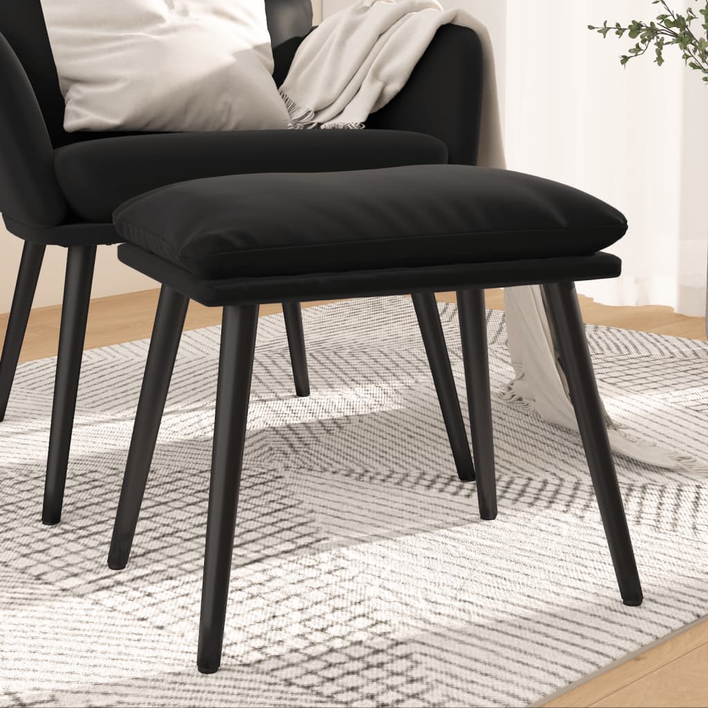 Voetenbank 45x29,5x35 cm fluweel zwart