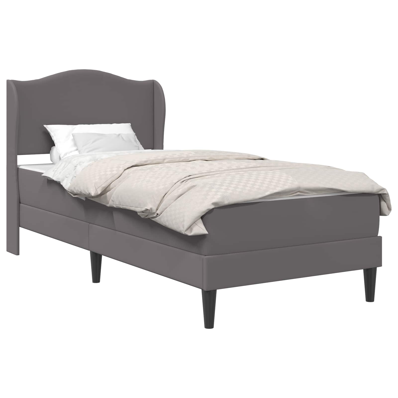 Bedframe met hoofdeinde Grijs 80 x 200 cm Kunstleer – afbeelding 2