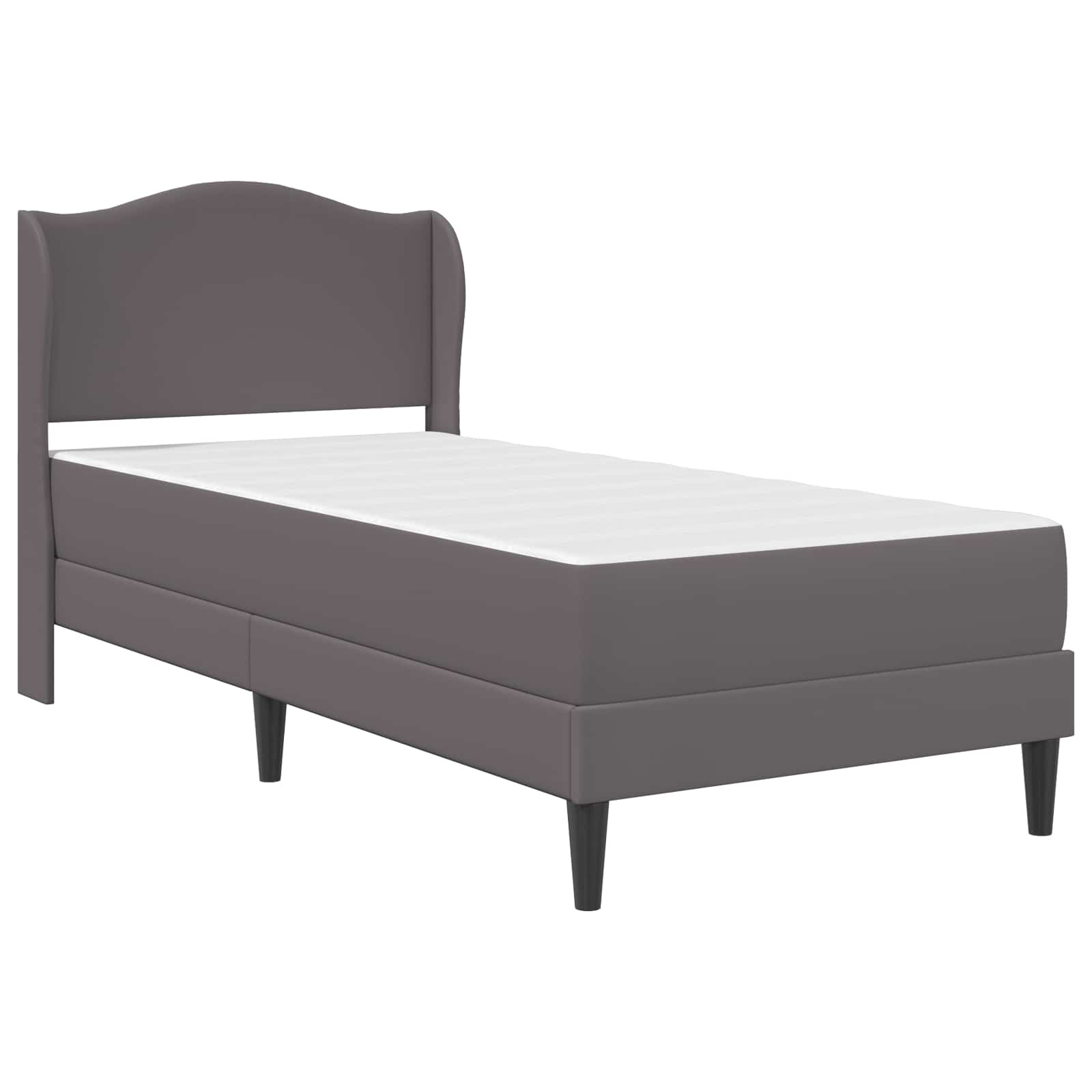 Bedframe met hoofdeinde Grijs 80 x 200 cm Kunstleer – afbeelding 3