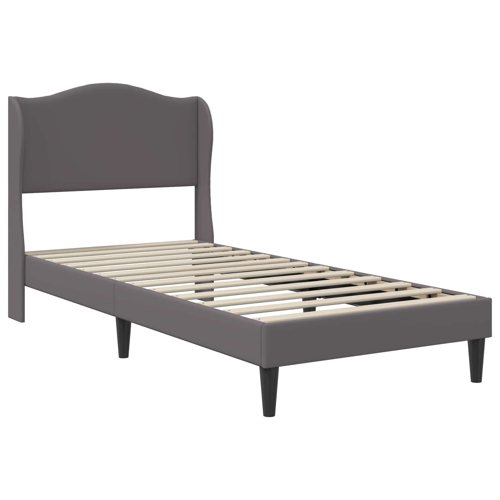 Bedframe met hoofdeinde Grijs 80 x 200 cm Kunstleer – afbeelding 4
