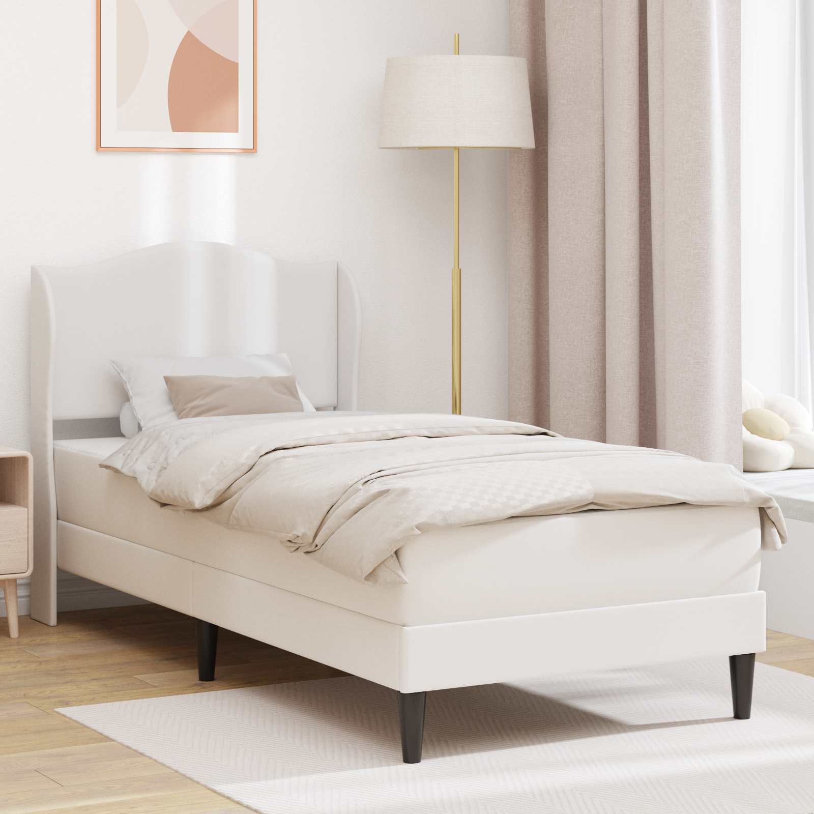 Bedframe met hoofdeinde Wit 80 x 200 cm Kunstleer