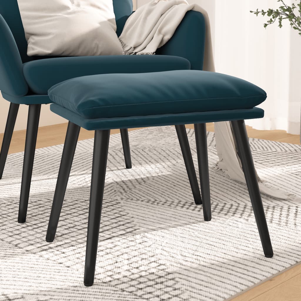 Voetenbank 45x29,5x35 cm fluweel blauw