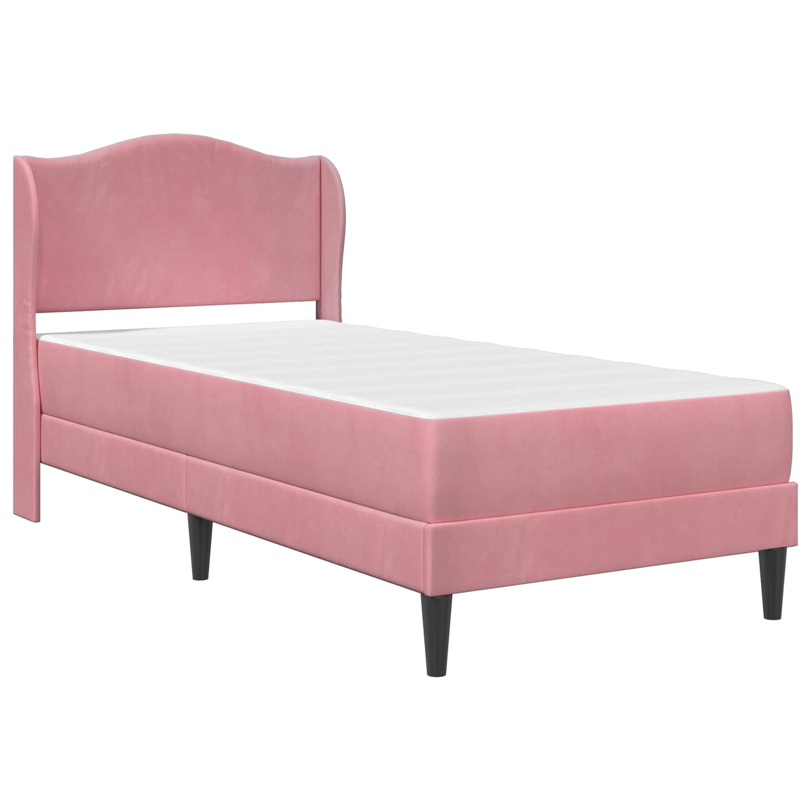 Bedframe met hoofdeinde Roze 90 x 190 cm Fluweel – afbeelding 3