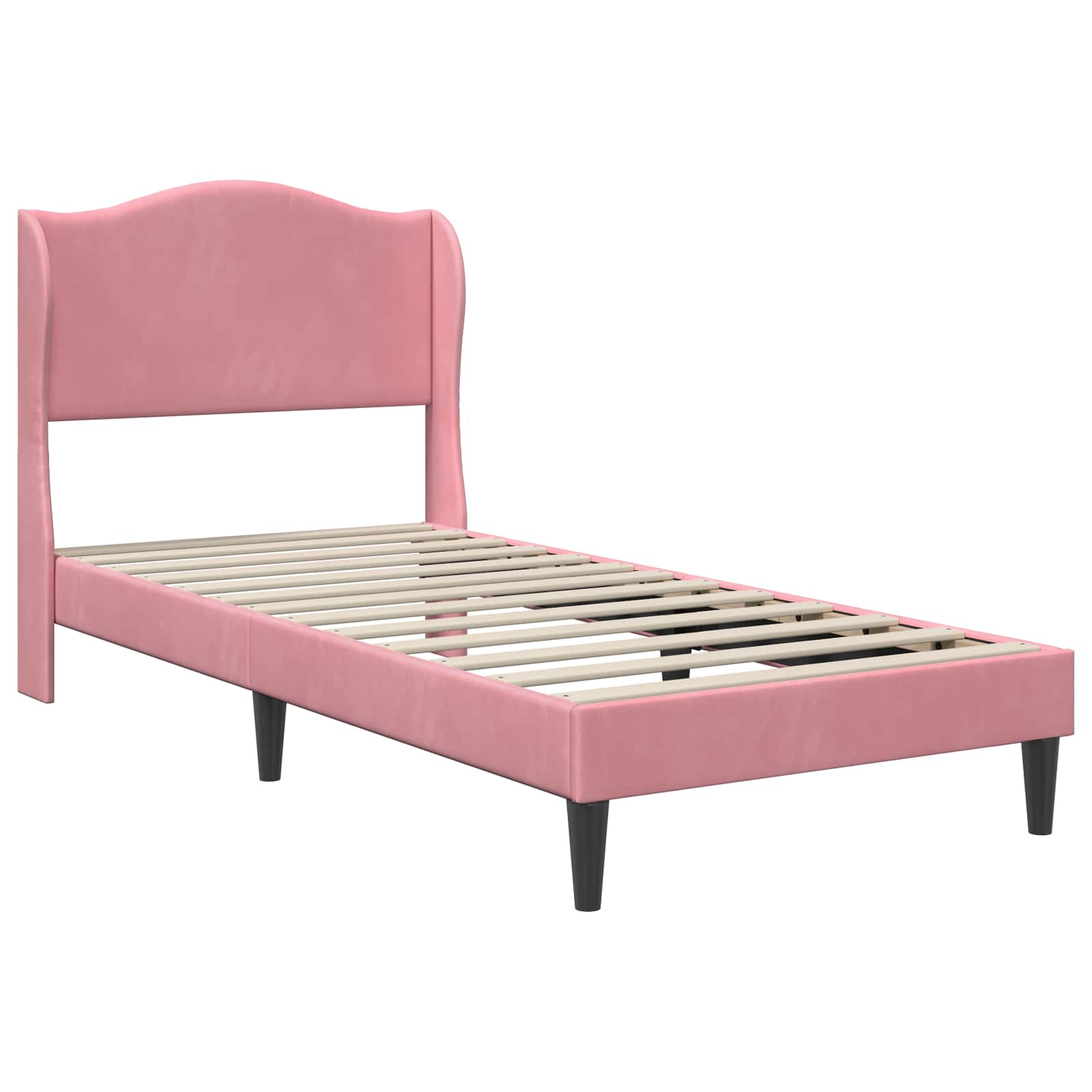 Bedframe met hoofdeinde Roze 90 x 190 cm Fluweel – afbeelding 4