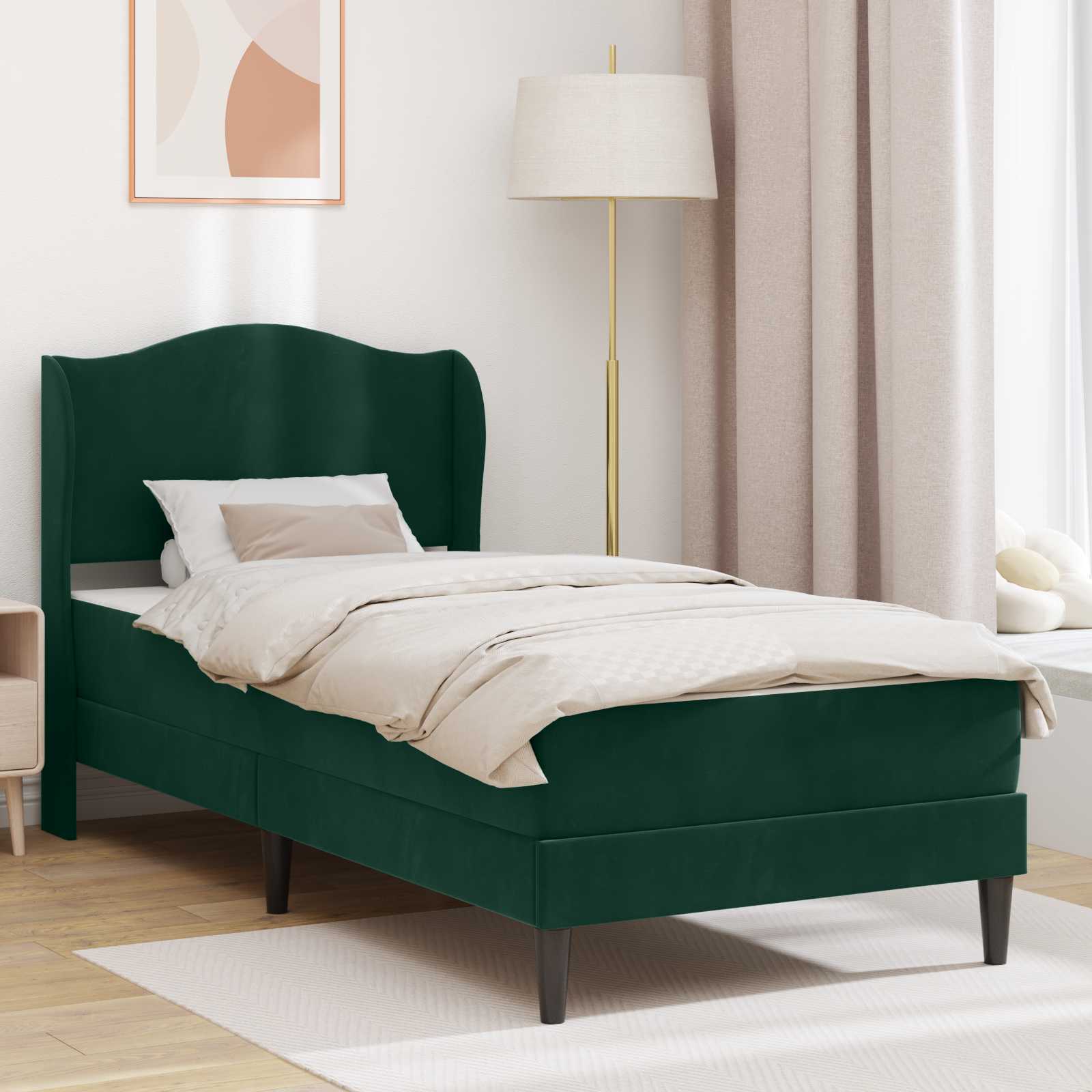Bedframe met hoofdeinde Donkergroen 100 x 200 cm Fluweel