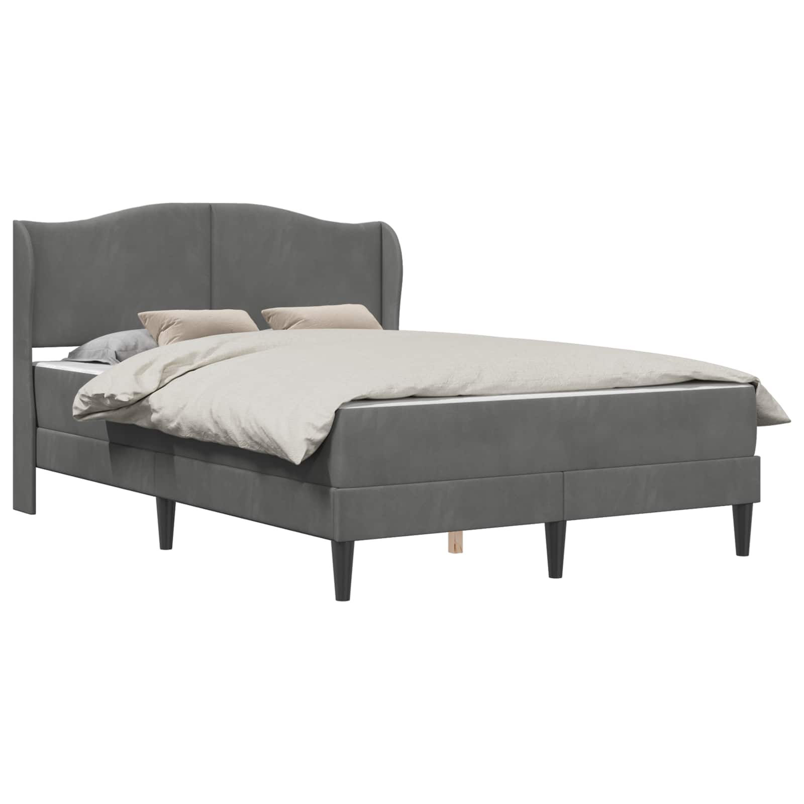 Bedframe met hoofdeinde Donkergrijs 120 x 190 cm Fluweel – afbeelding 2