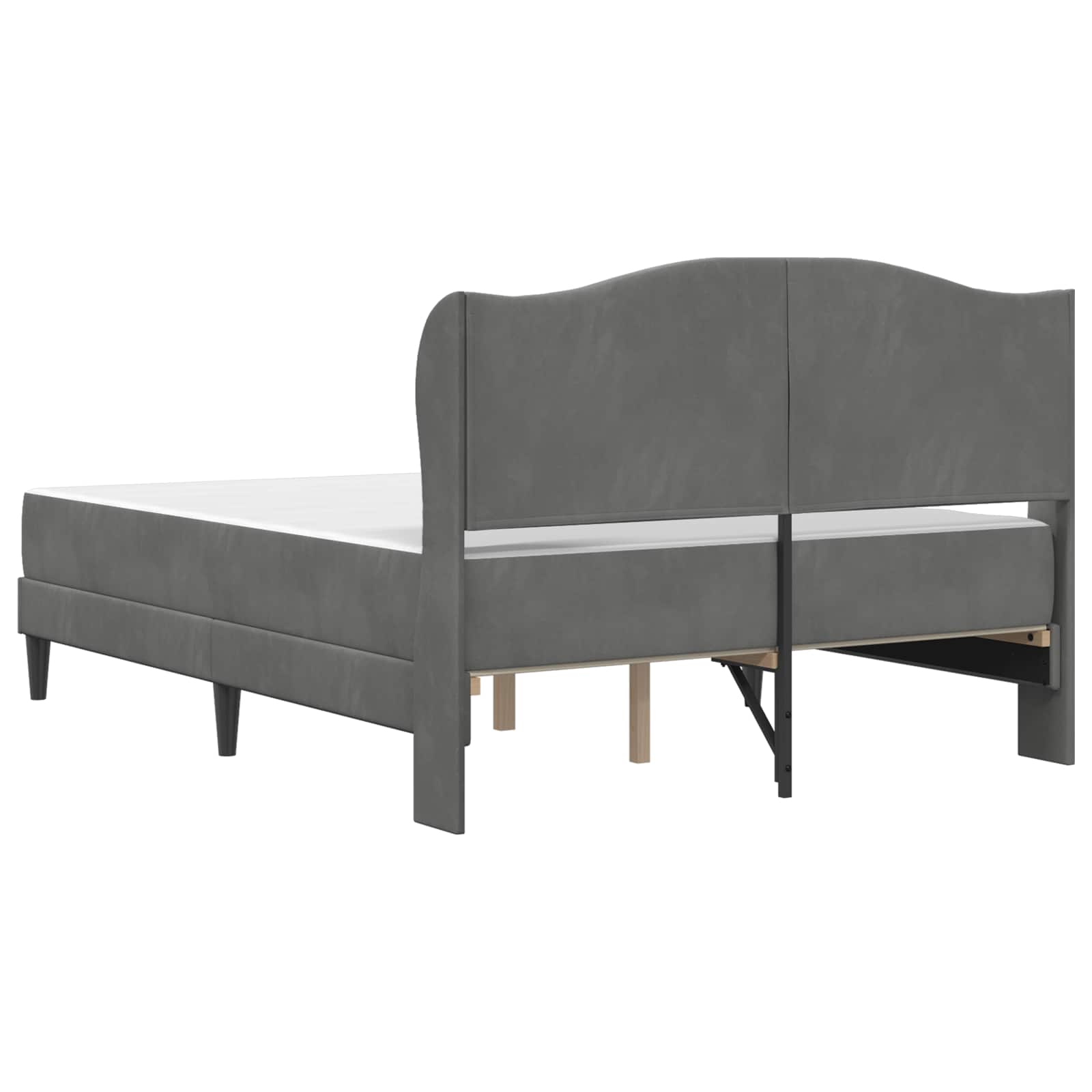 Bedframe met hoofdeinde Donkergrijs 120 x 190 cm Fluweel – afbeelding 8