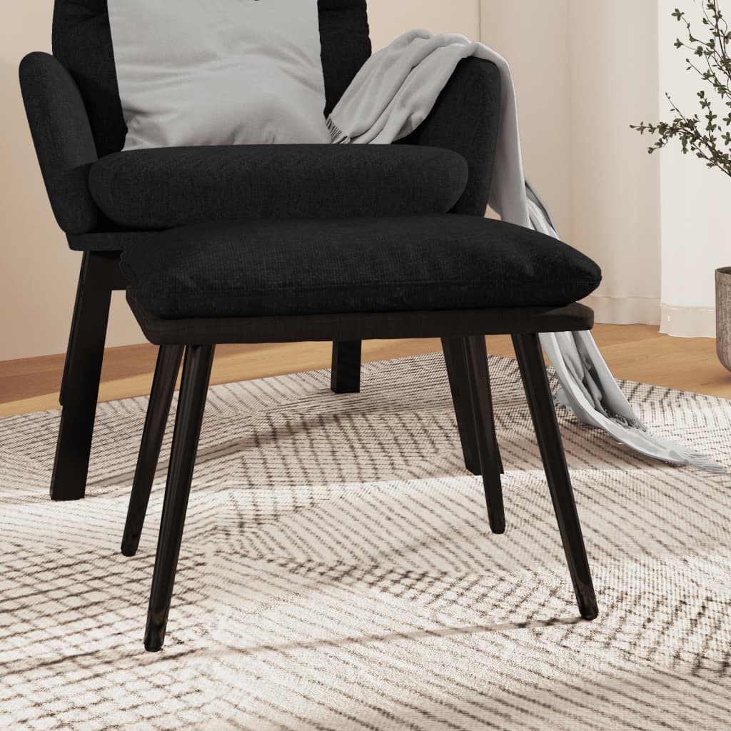 Voetenbank 45x29,5x35 cm stof en kunstleer zwart
