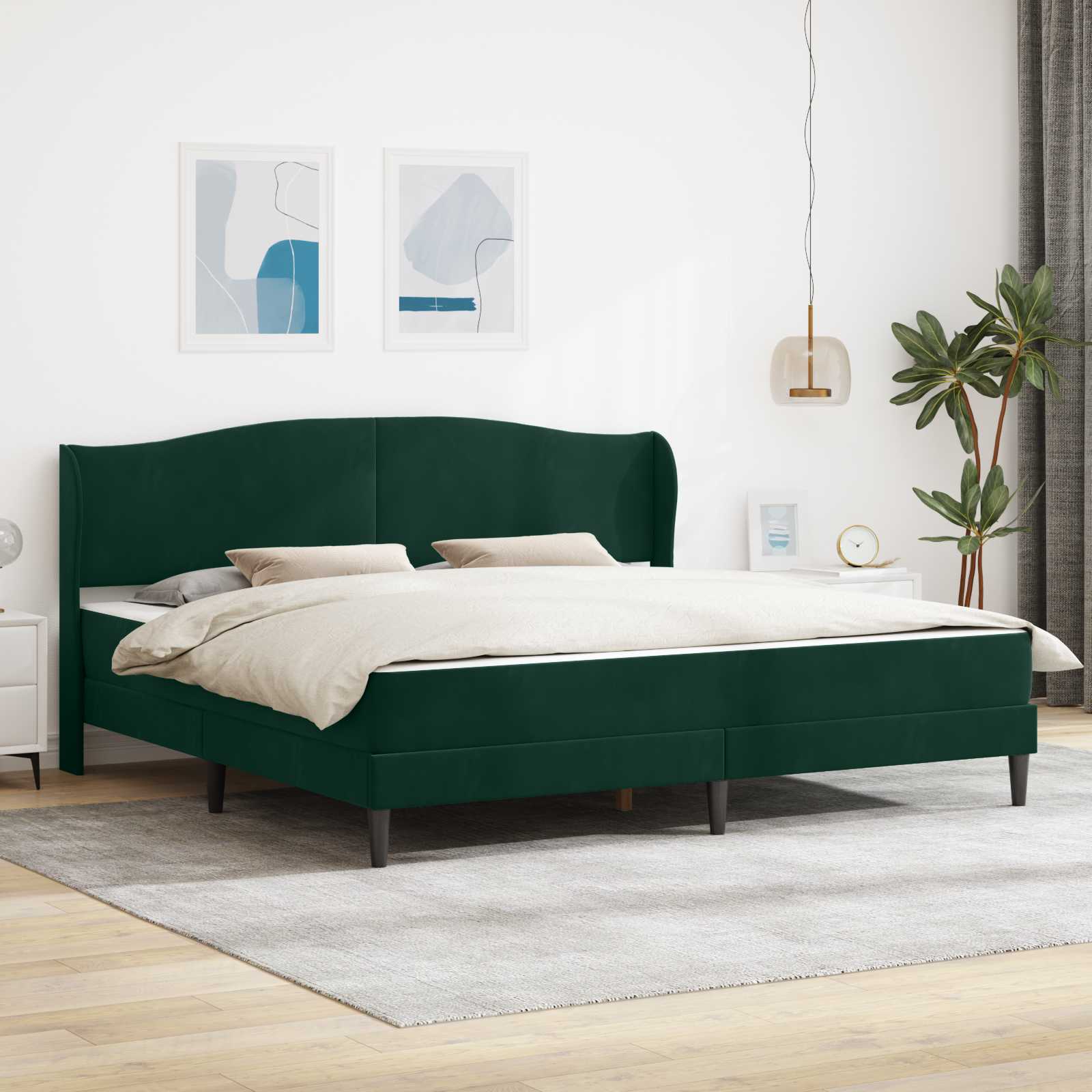 Bedframe met hoofdeinde Zwart 180 x 200 cm Fluweel – afbeelding 1