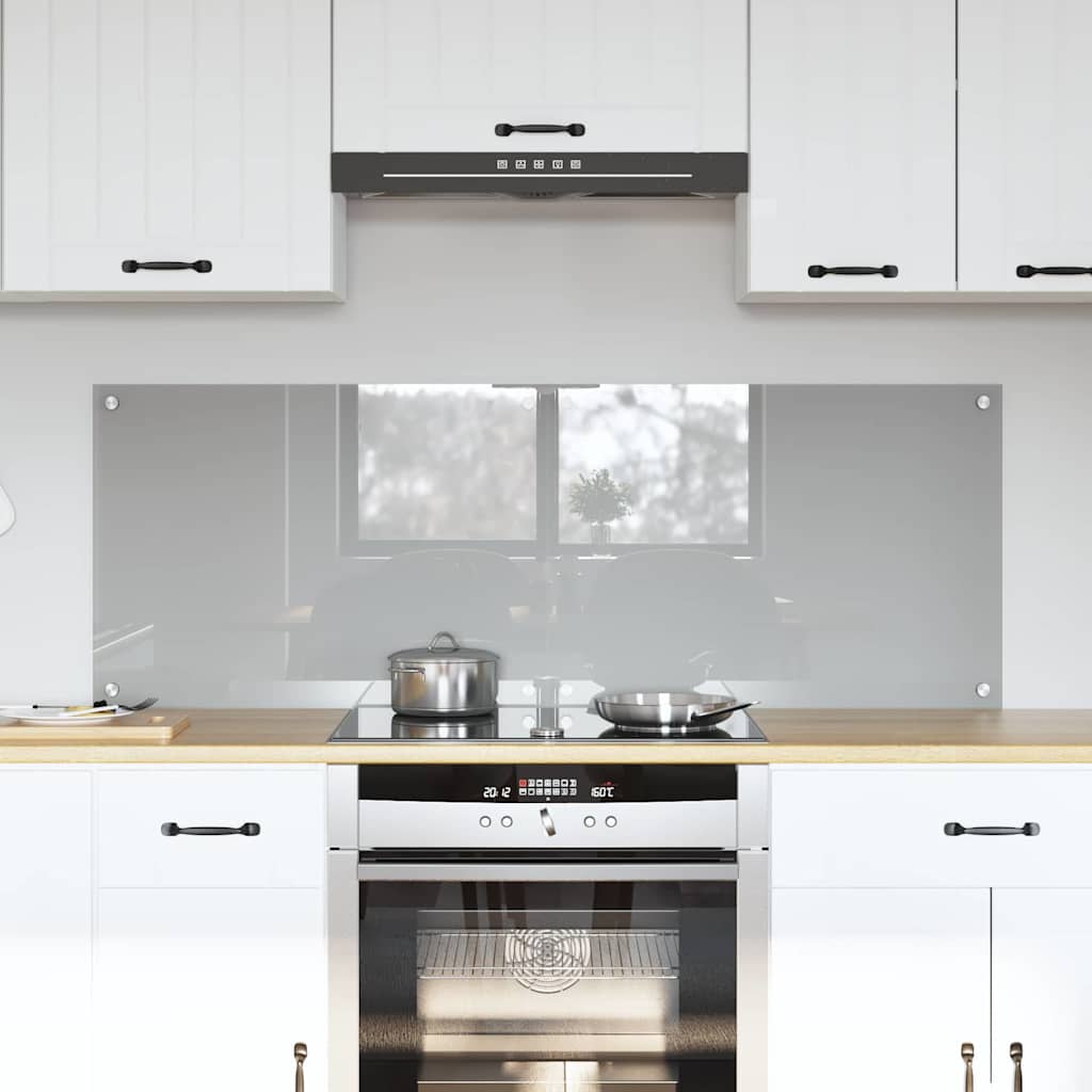 Keukenachterwand 2 pcs Lichtgrijs 70 x 50 cm gehard glas