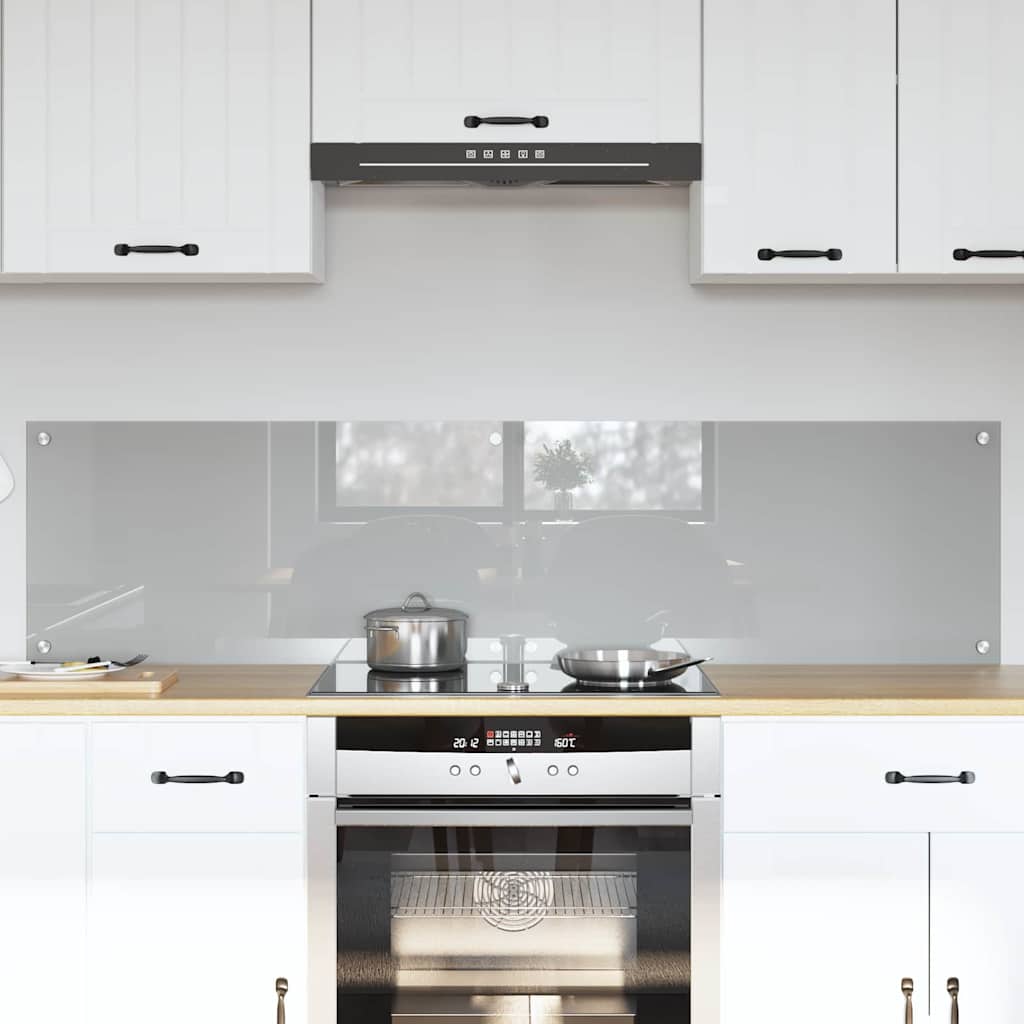 Keukenachterwand 2 pcs Lichtgrijs 80 x 40 cm gehard glas
