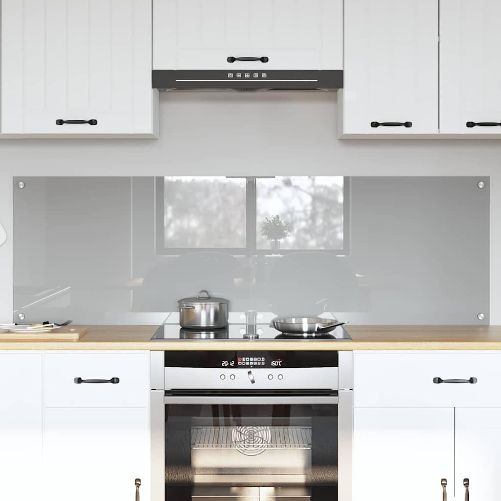 Keukenachterwand 2 pcs Lichtgrijs 80 x 50 cm gehard glas