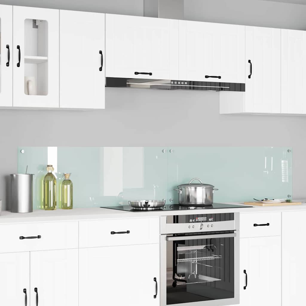 Keukenachterwand 2 pcs Wit 110 x 40 cm gehard glas