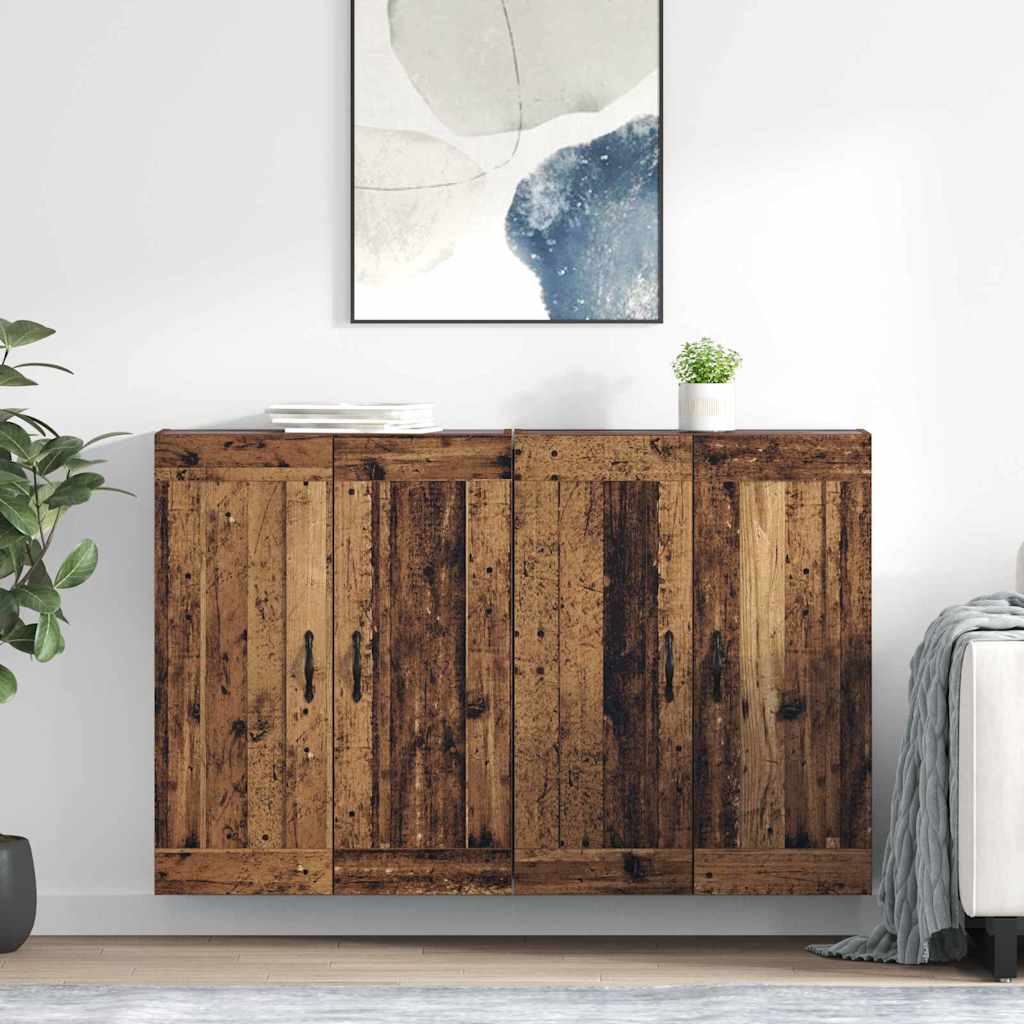Wandkast 2 pcs Oudhout 69,5 x 34 x 90 cm Bewerkt hout