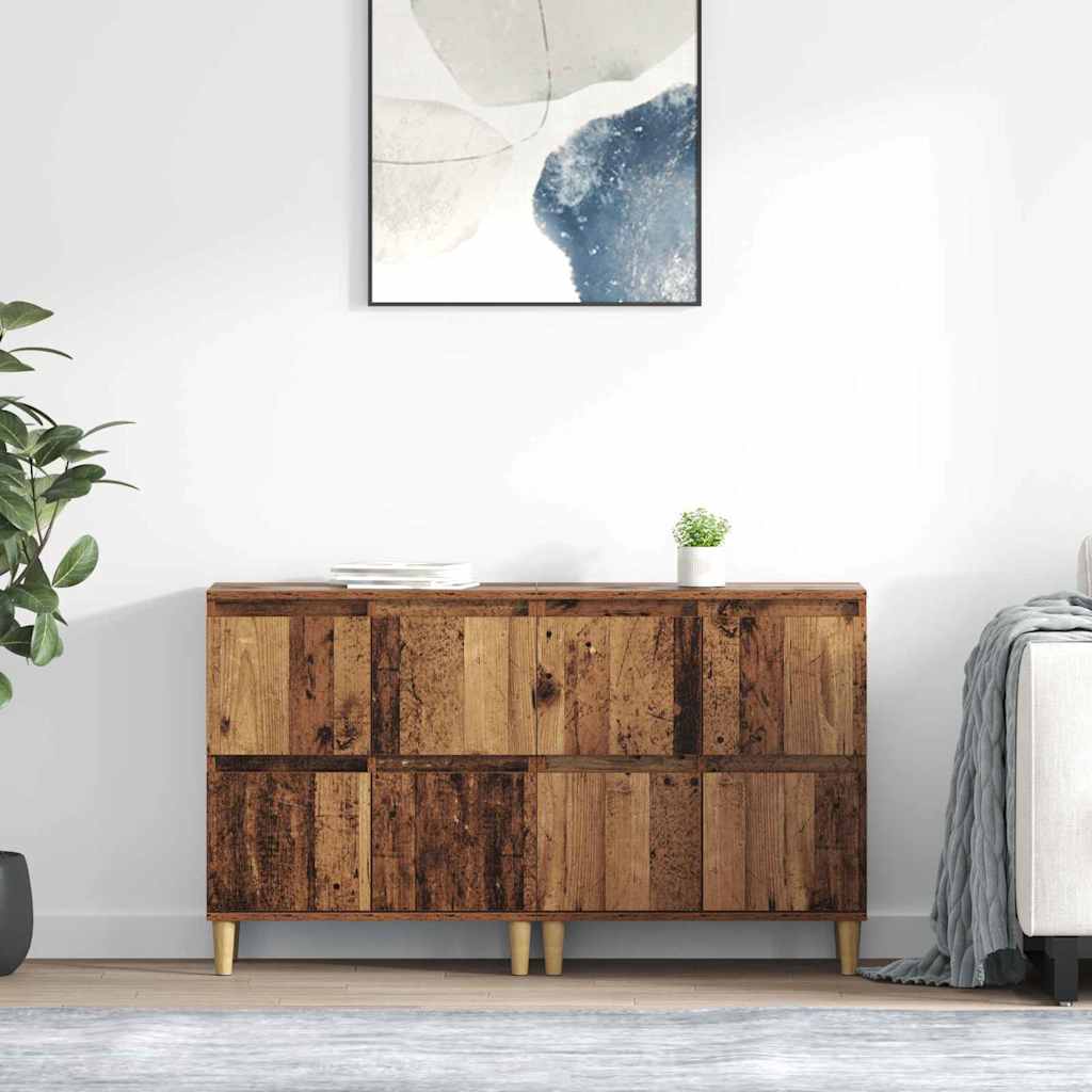 Dressoirs 2 pcs Oud Hout 60 x 35 x 70 cm Bewerkt hout – afbeelding 1