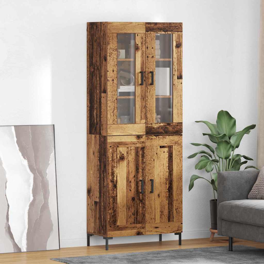 Hoge kast 2 pcs Oudhout Bewerkt hout