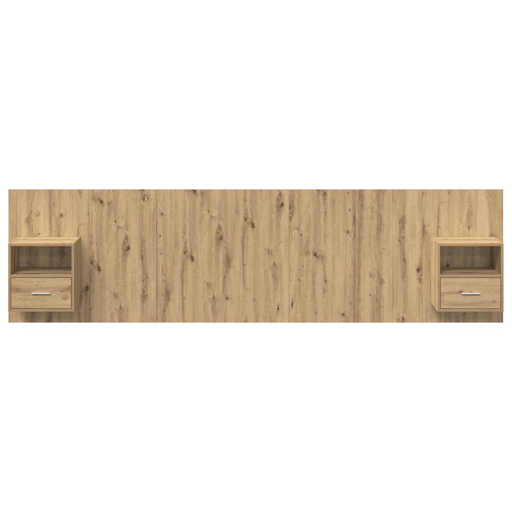 Hoofdbord Met Kast 3 st Artisan Eiken Bewerkt hout – afbeelding 7