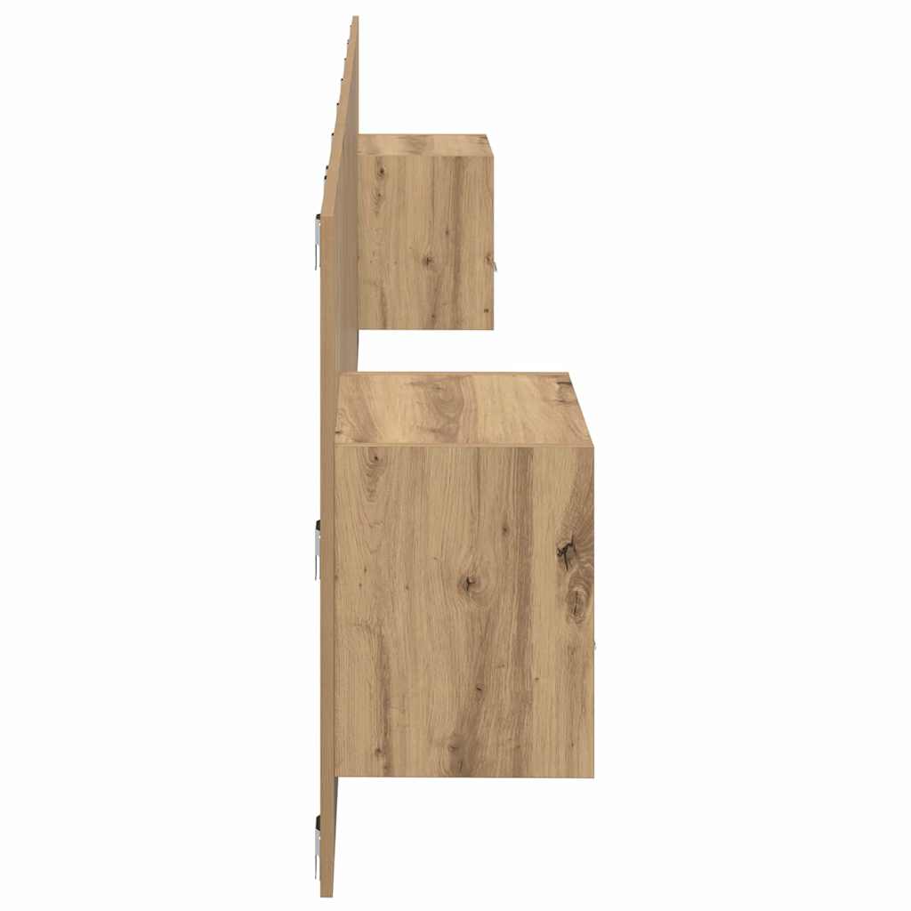 Hoofdbord Met Kast 3 st Artisan Eiken Bewerkt hout – afbeelding 8
